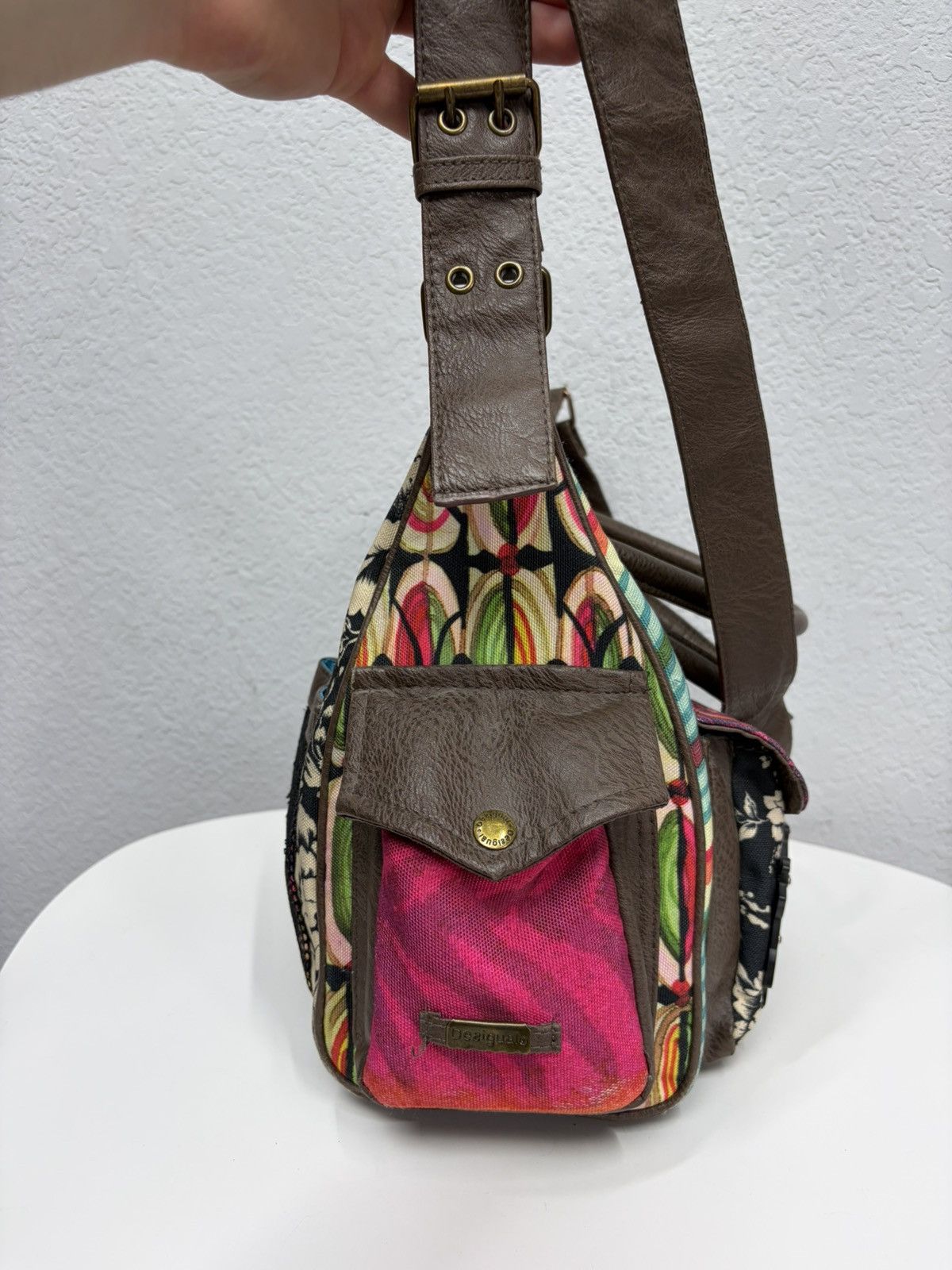 KMRii Desigual Patchwork Messenger Bag Y2K Boho Hippie Festival Size ONE SIZE - 11 Thumbnail
