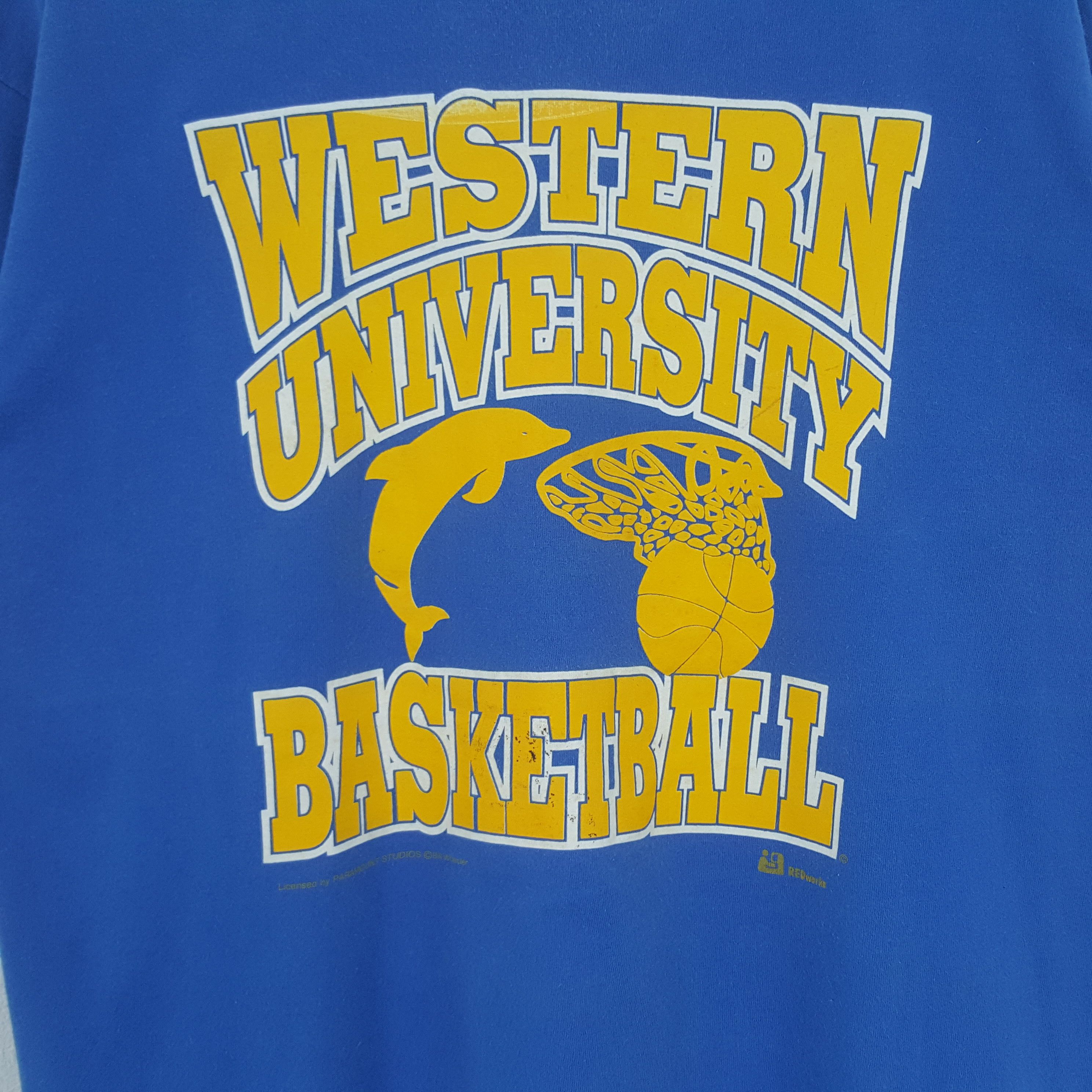 NBA Vintage Western University Basketball Team Tshirt C285N65 Size US XL / EU 56 / 4 - 2 Thumbnail