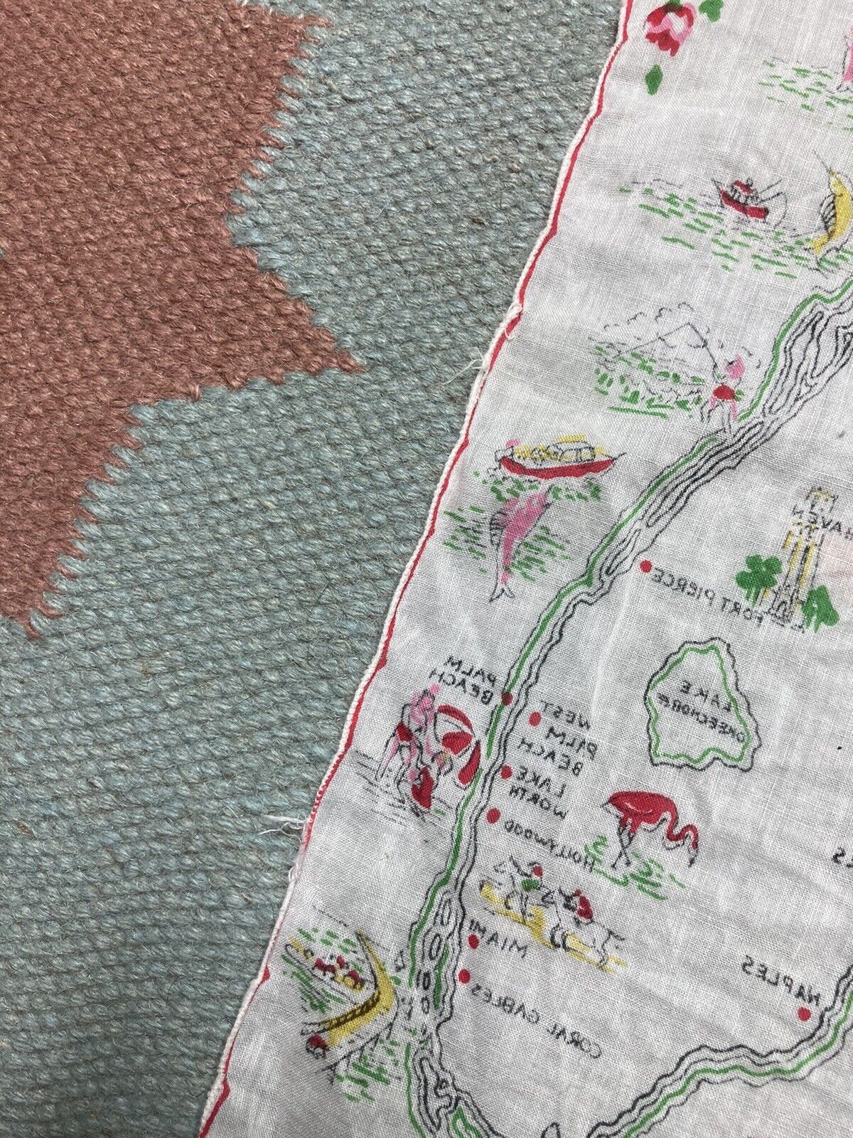 Vintage 1950s Florida souvenir hanky handkerchief bandana pre Disney Size ONE SIZE - 9 Thumbnail