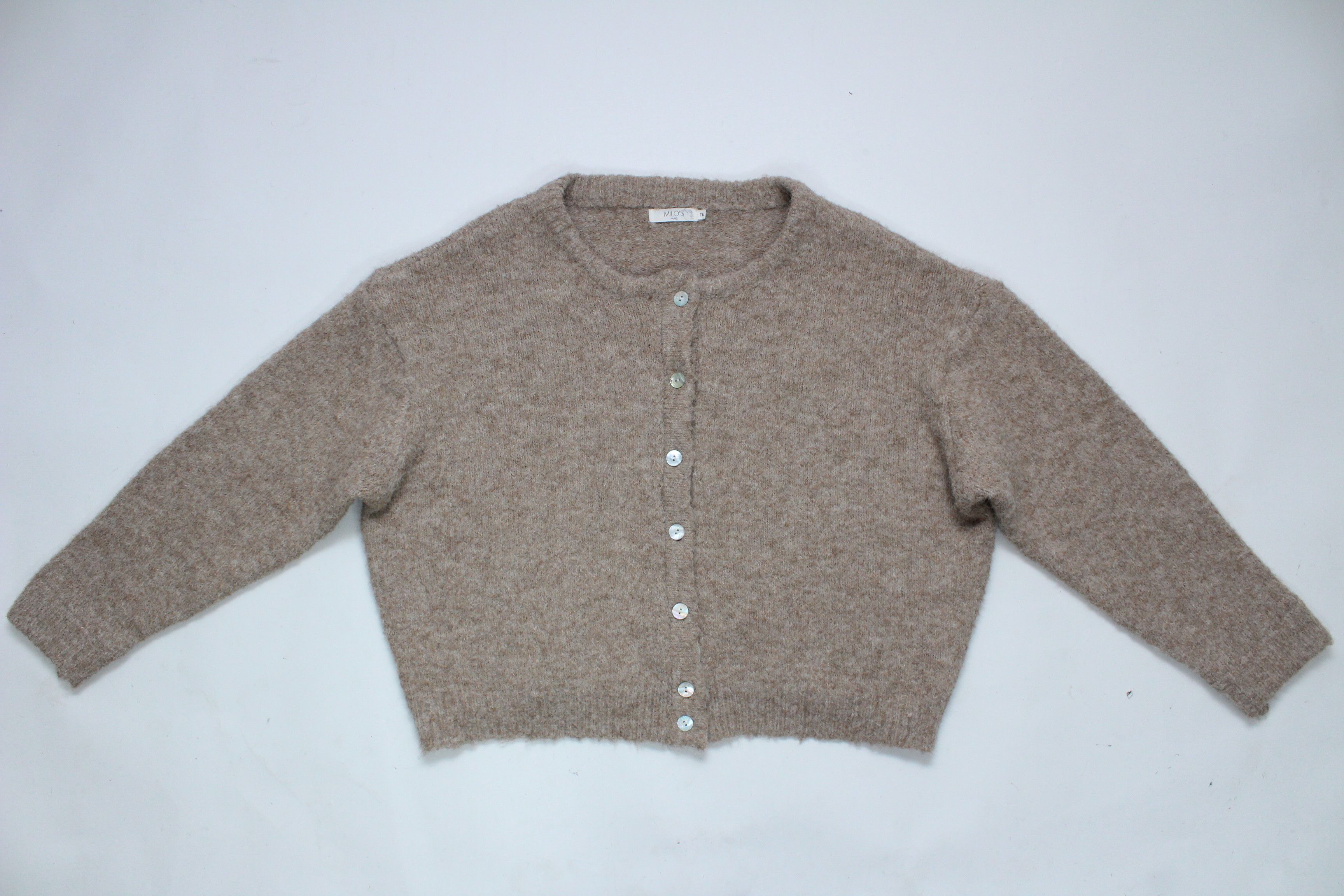 Other Milo’s Paris Wool Blend Knit Cardigan Taupe Beige Size ONE SIZE - 6 Thumbnail