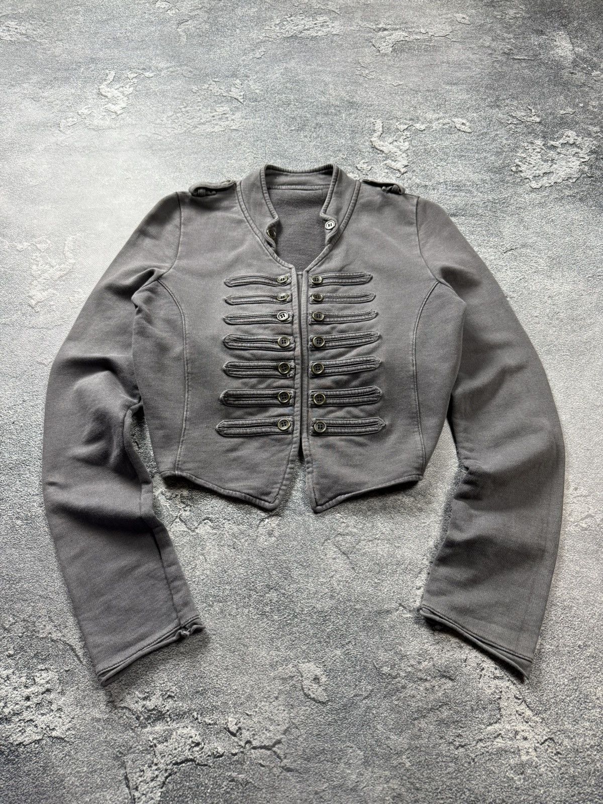 If Six Was Nine VNTG Napoleon Button Cropped Washed Officer Jacket Lgb Size S / US 4 / IT 40 - 1 Thumbnail