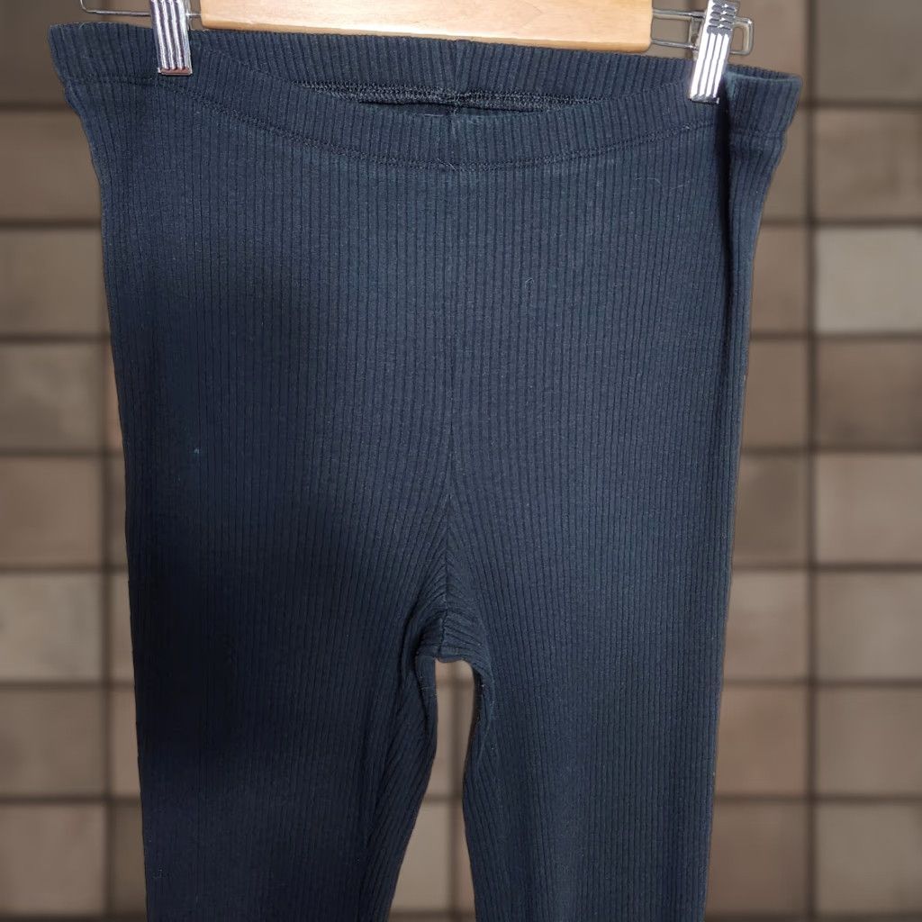 Vintage Aerie Womens Black High Rise Ribbed Flare Knit Pants |L| Size 36" / US 14 / IT 50 - 1 Thumbnail