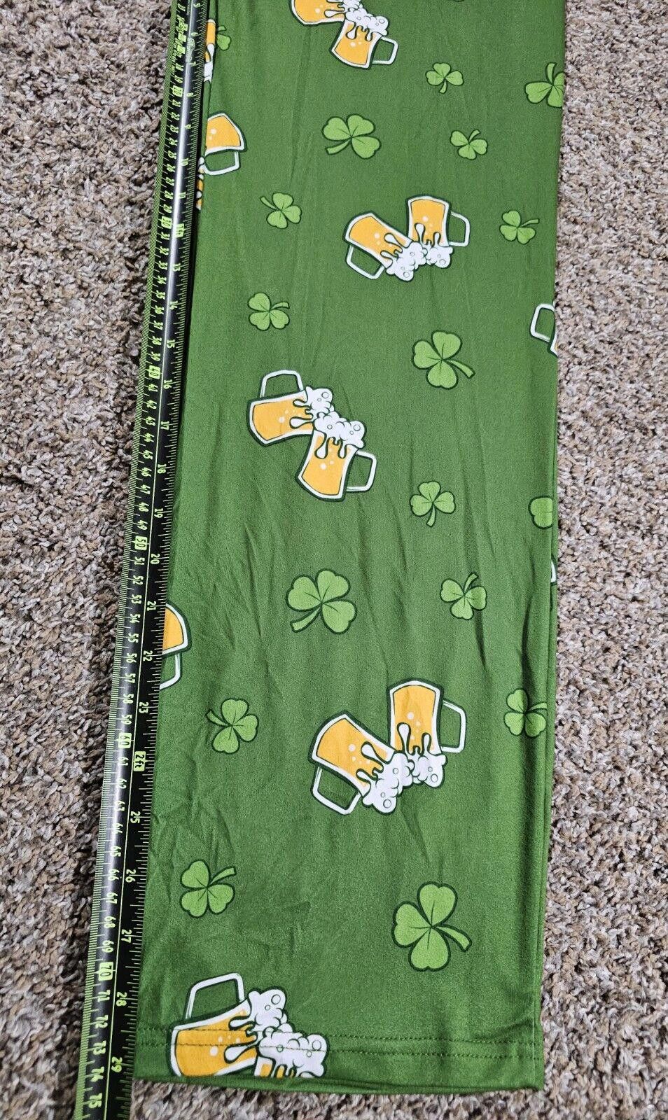 Designer Sleep Pants by Bioworld Sz Small Beer & Shamrock Drawstring Size ONE SIZE - 5 Thumbnail
