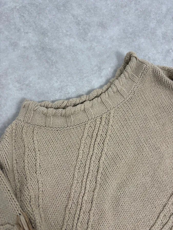 Roberto Cavalli 2000s Cavalli 3D Flowers Beige Knit Sweater Size S / US 4 / IT 40 - 5 Thumbnail
