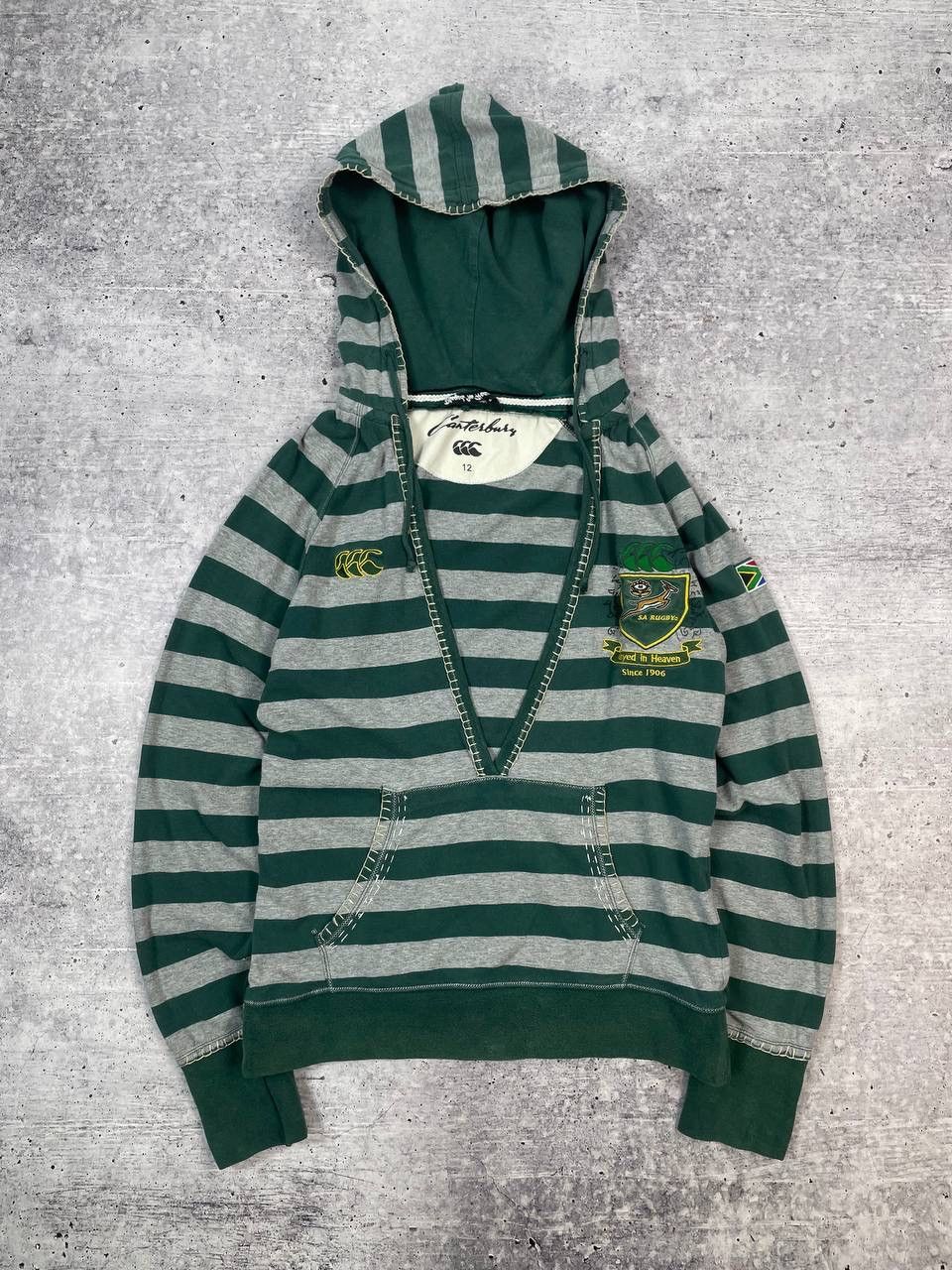 Canterbury of New Zealand Vintage Canterbury South Africa Rugby V Neck Hoodie Y2K Size M / US 6-8 / IT 42-44 - 1 Thumbnail