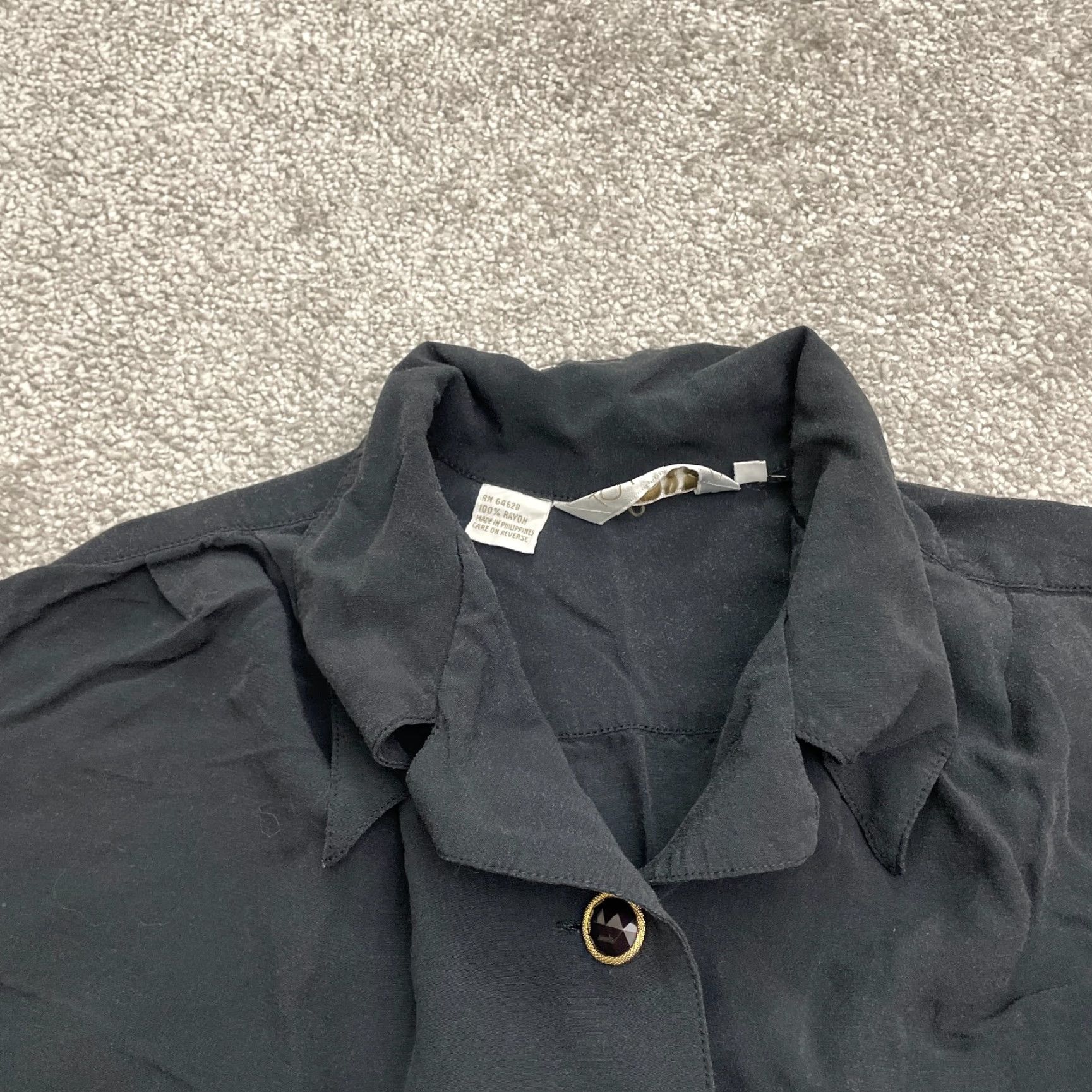 Vintage TOTO n KO Cropped Jacket Womens Small Black Button Down Long Sleeve Casual Regular Fit Size S / US 4 / IT 40 - 4 Thumbnail