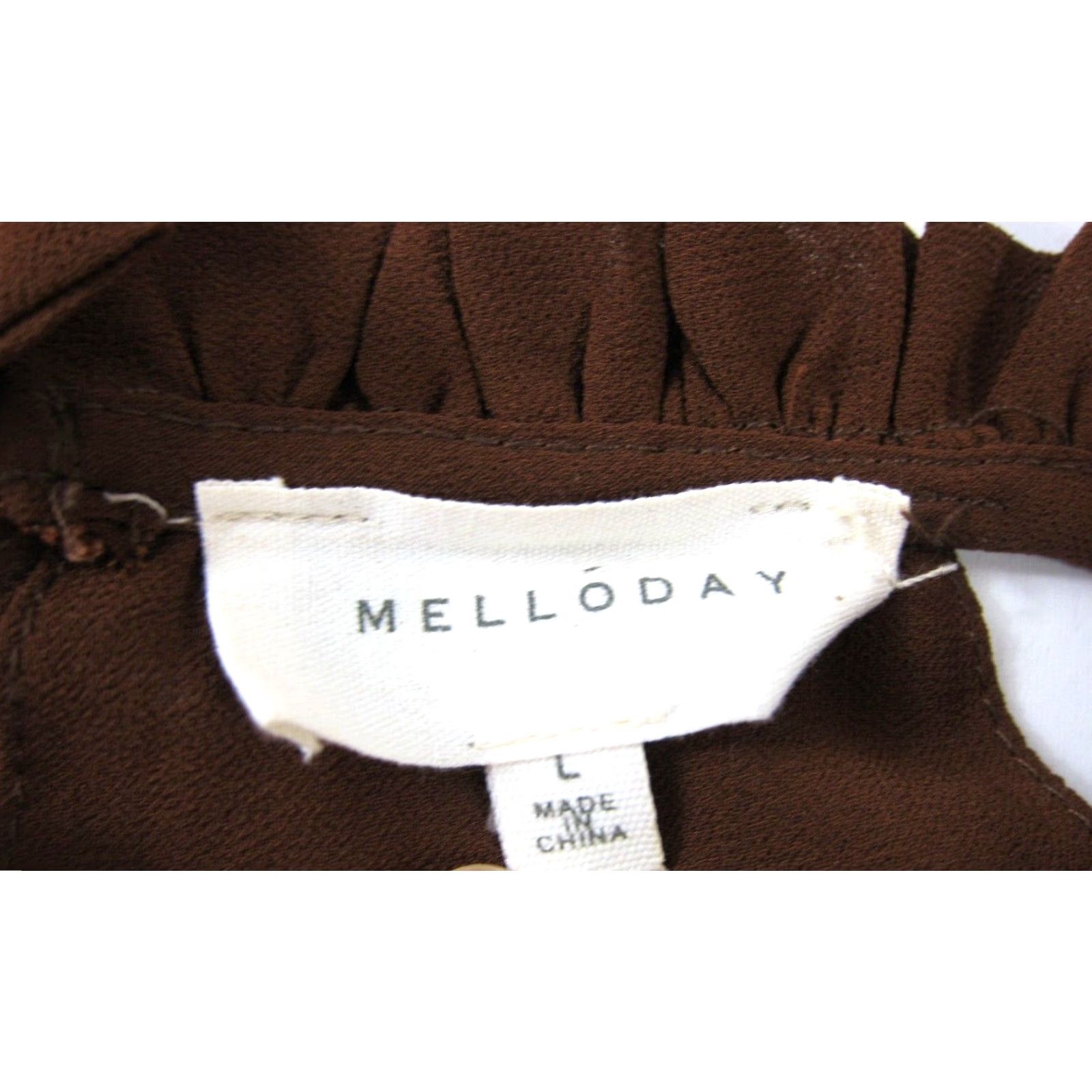 Nordstrom Melloday Nordstrom Brown Ruffle High Neck Sleeveless Long Maxi Gown Dress Large Size L / US 10 / IT 46 - 3 Thumbnail