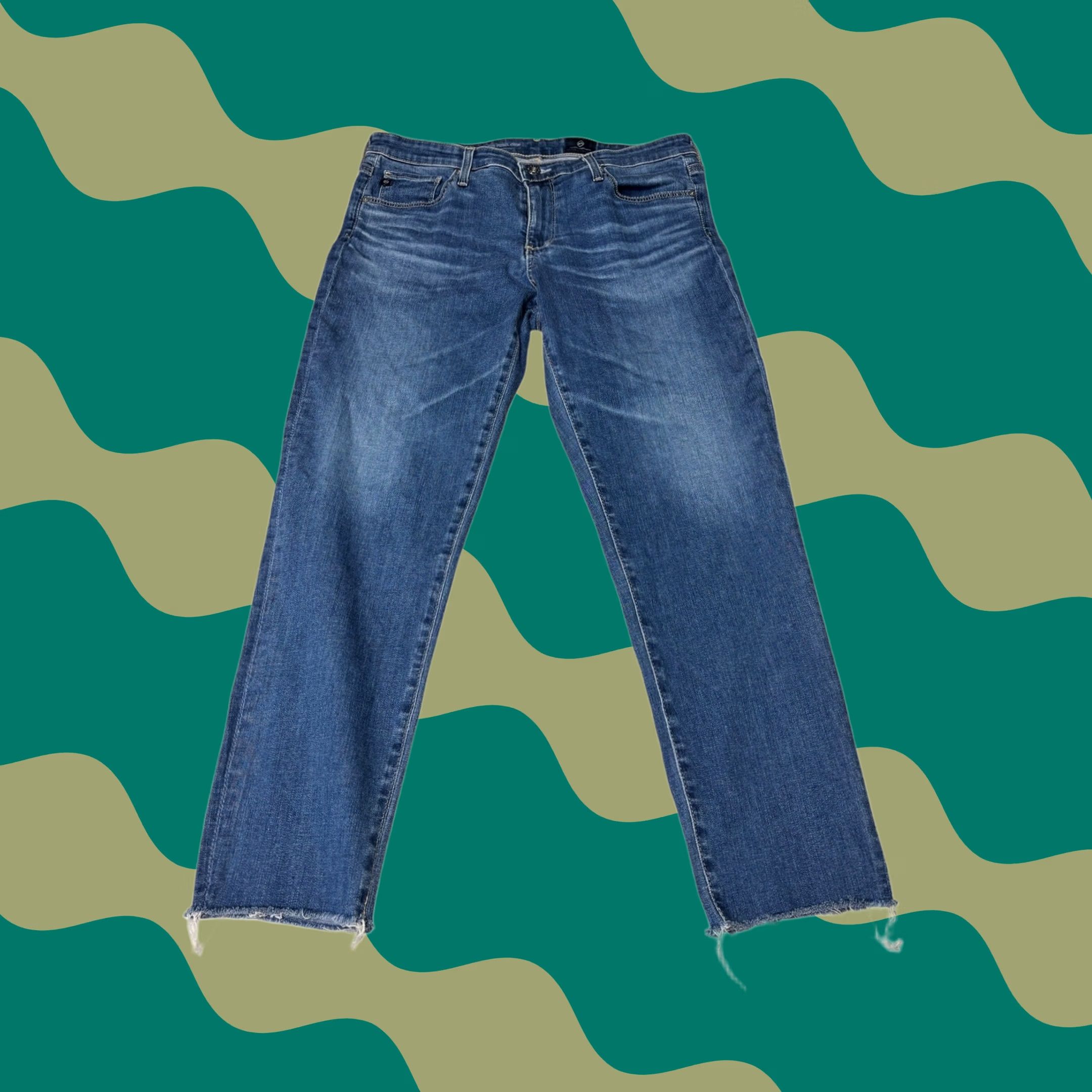 Vintage AG Adriano Goldschmied Cropped Denim Jeans - Premium Fit 31x25 Size 24" / US 00 / IT 34 - 1 Thumbnail