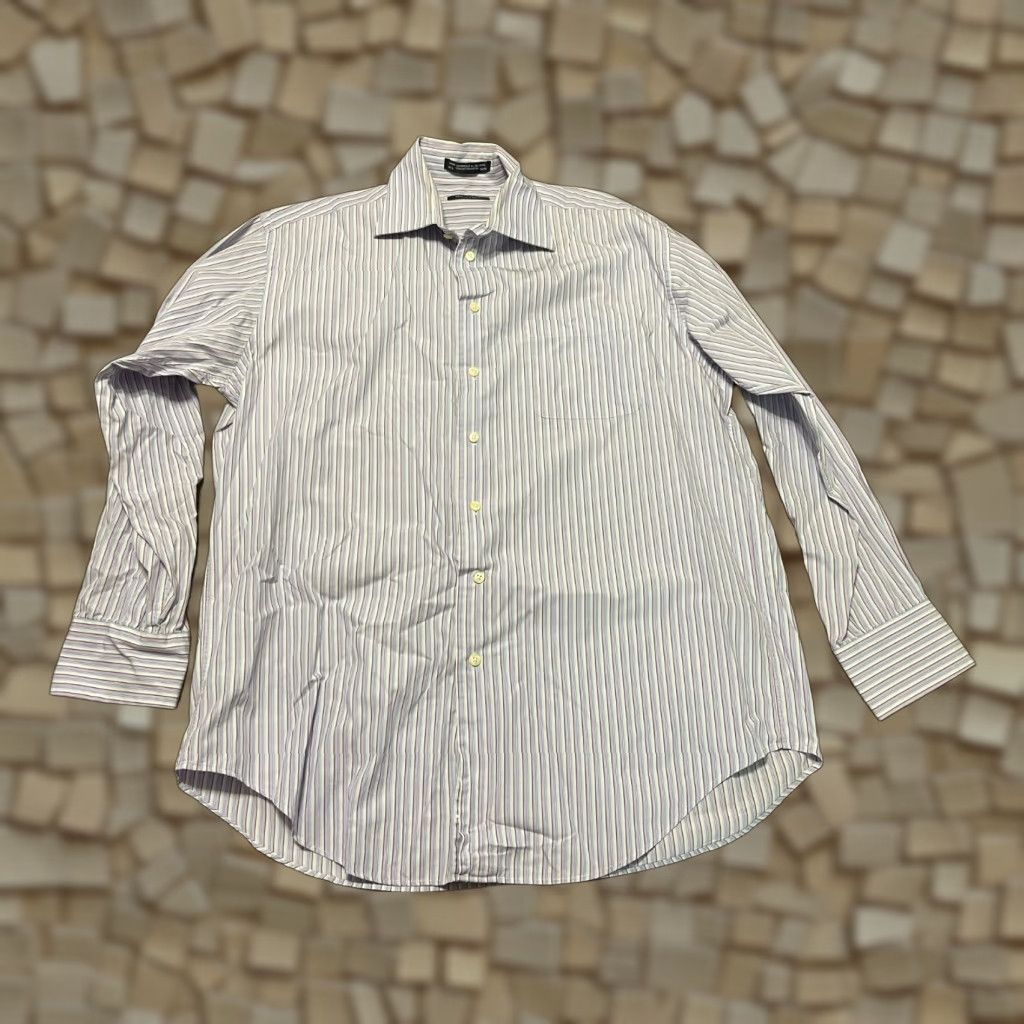 Nautica Nautica Shirt Men’s Size 16.5 34/35 Striped Button Up Blue Purple White Long Sleeve Casual Size US XL / EU 56 / 4 - 1 Thumbnail