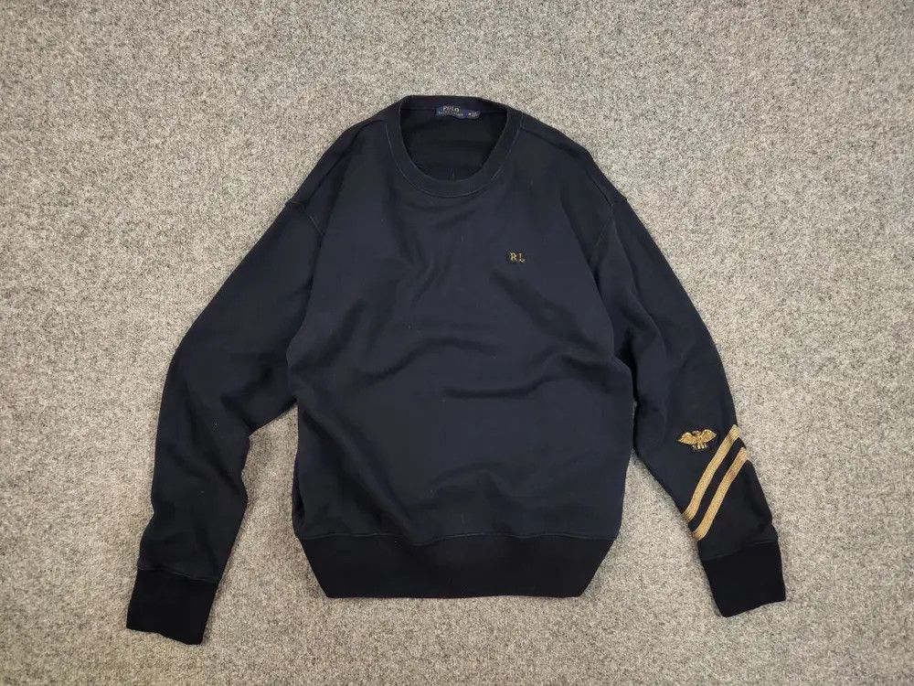 Polo Ralph Lauren Polo Ralph Lauren nau Blue Logo Crew Check Sweatshirt Size US M / EU 48-50 / 2 - 7 Thumbnail