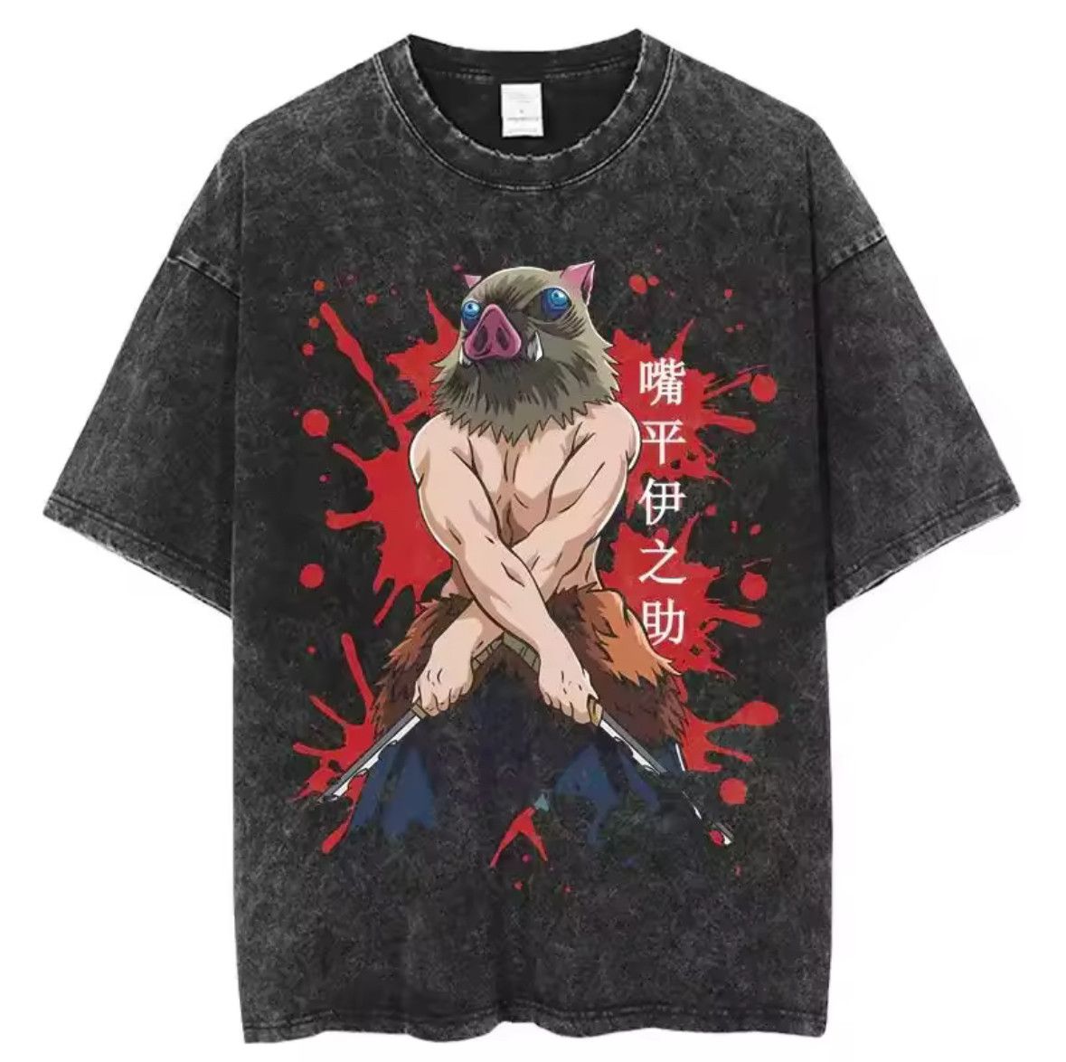 Other High Street Anime Ropa Print Washed Black T-Shirt Size US L / EU 52-54 / 3 - 1 Thumbnail