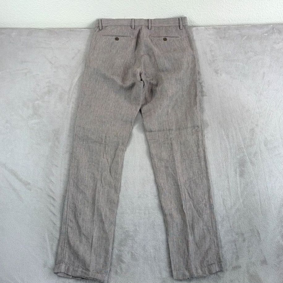 Banana Republic Banana Republic Aiden Fit Trouser Pants Men Brown 34x36 Linen Blend Size US 34 / EU 50 - 4 Thumbnail