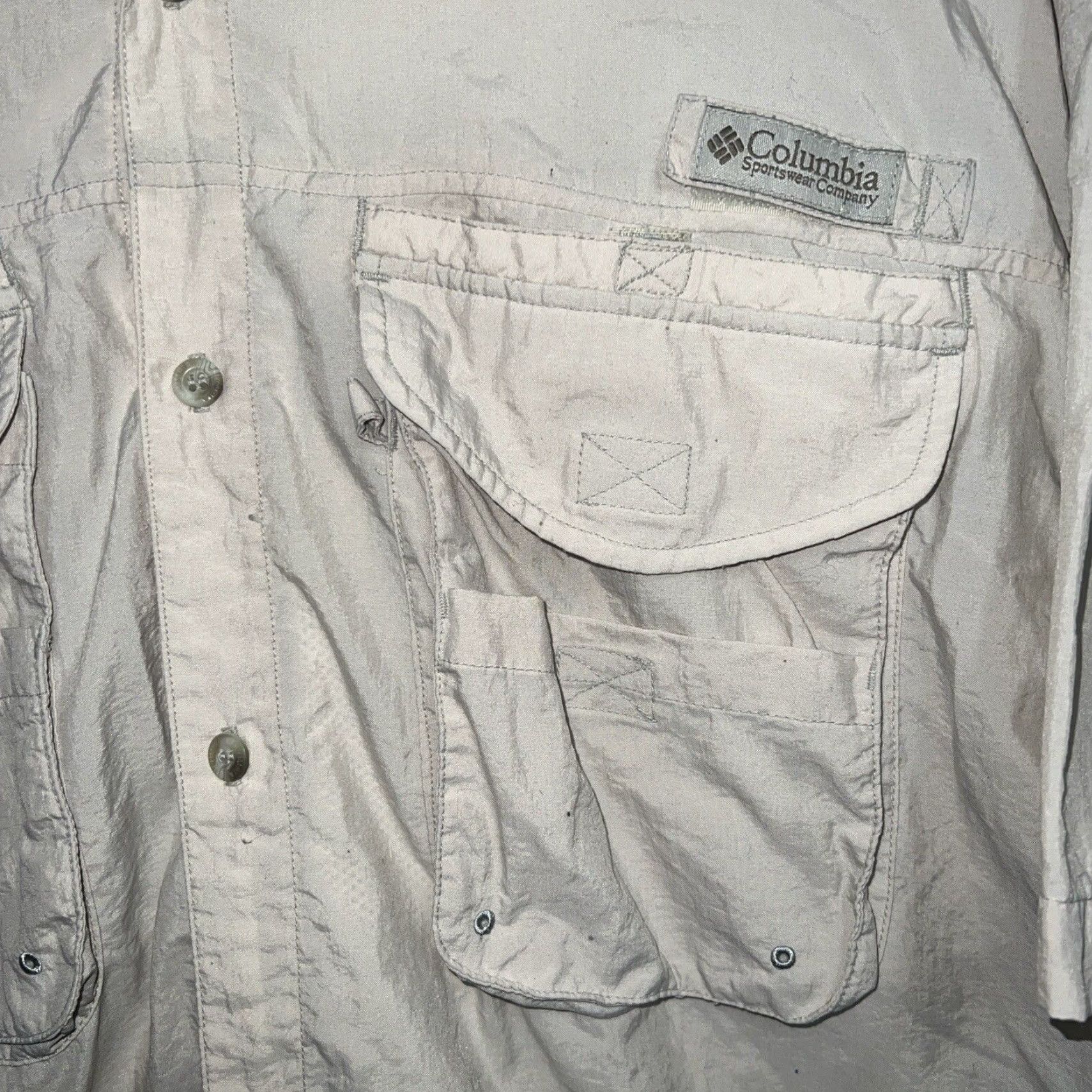 Vintage Columbia PFG Short Sleeve Button Up Shirt Mens Large Beige Size US L / EU 52-54 / 3 - 3 Thumbnail