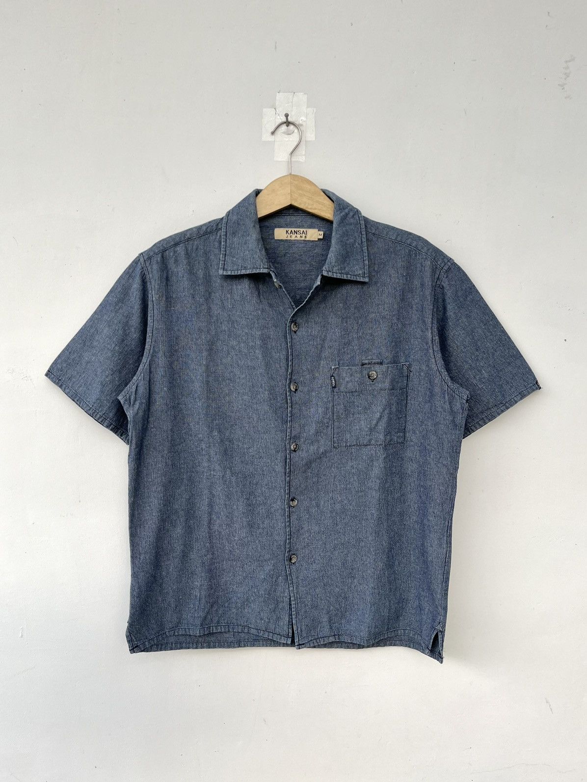 Designer × Japanese Brand × Kansai Yamamoto Y2K Kansai Yamamoto Boxy Button Up Denim Shirt Size US M / EU 48-50 / 2 - 1 Thumbnail