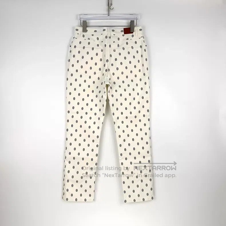 Hermes Hermes White pig nose full logo denim cotton long pants Size 26" / US 2 / IT 38 - 4 Thumbnail