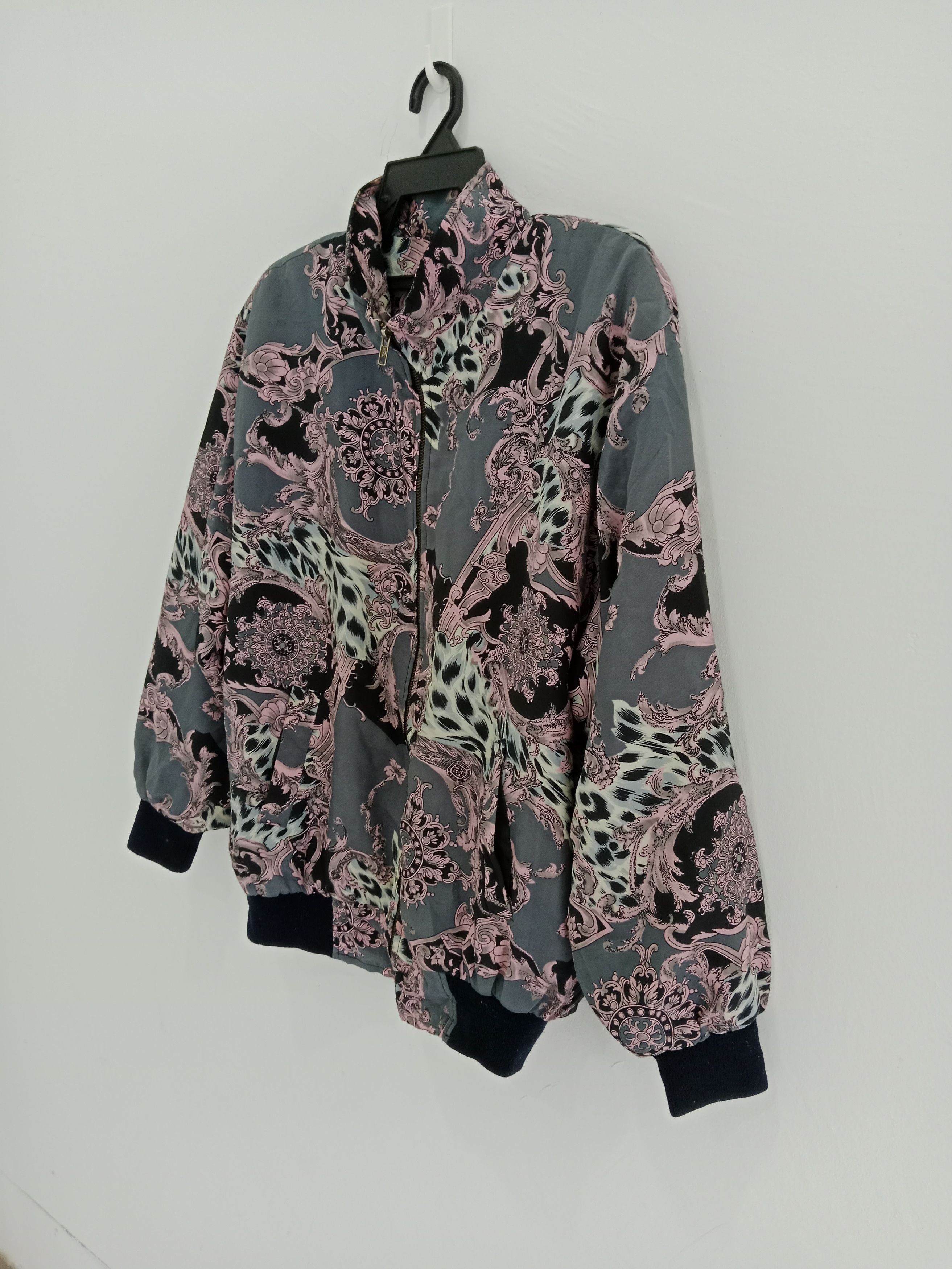 Designer × Vintage Vintage Satin Jacket Full Print Nice Design Size L / US 10 / IT 46 - 4 Thumbnail