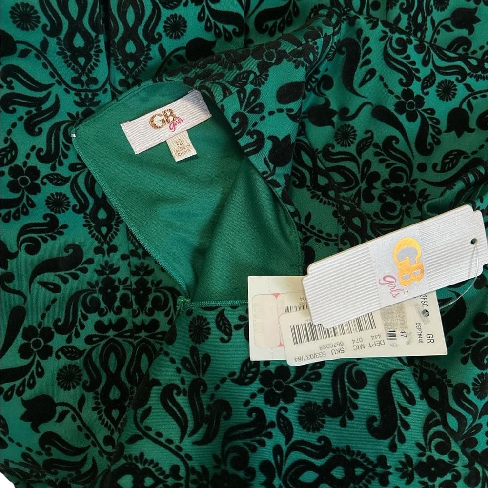 Designer Gorgeous Green Velvet Dress Sz 12 Size XL / US 12-14 / IT 48-50 - 3 Thumbnail