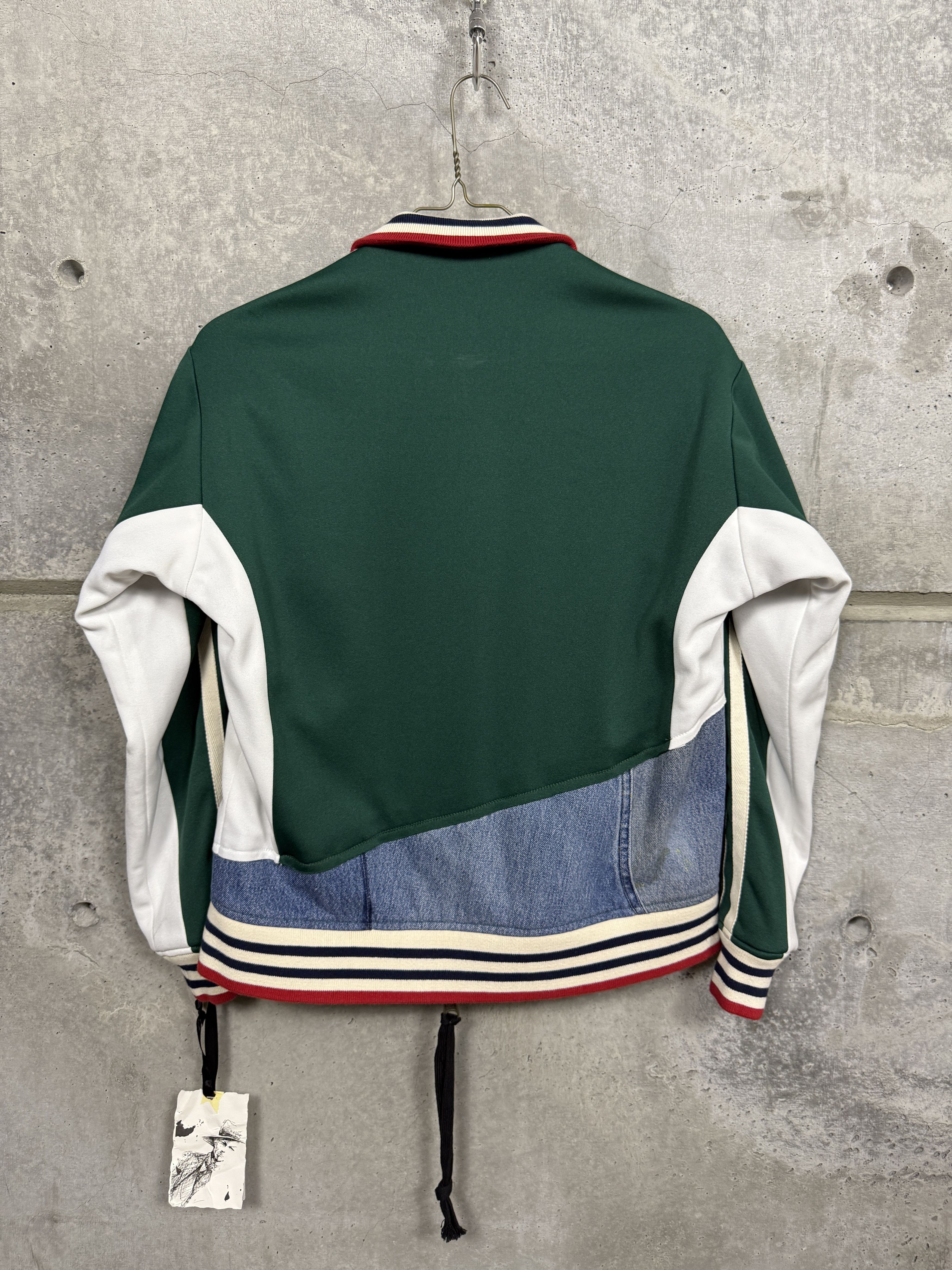 $1875 Greg Lauren Green/Denim Track Jacket