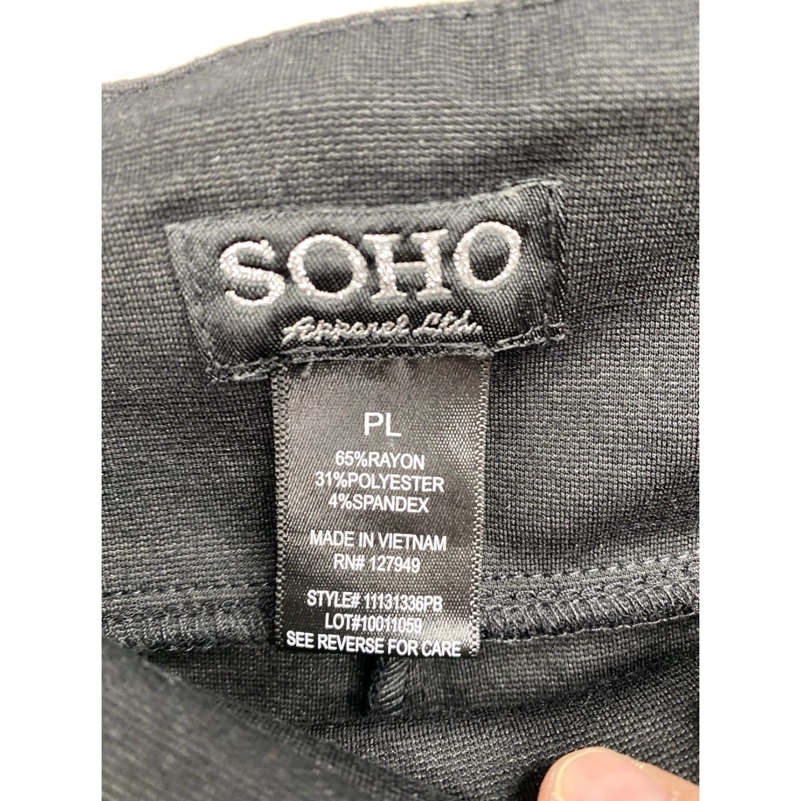 Vintage SOHO Leggings Womens PL Black High Rise Ankle Cropped Pull On Comfy Gym Size 36" / US 14 / IT 50 - 5 Thumbnail
