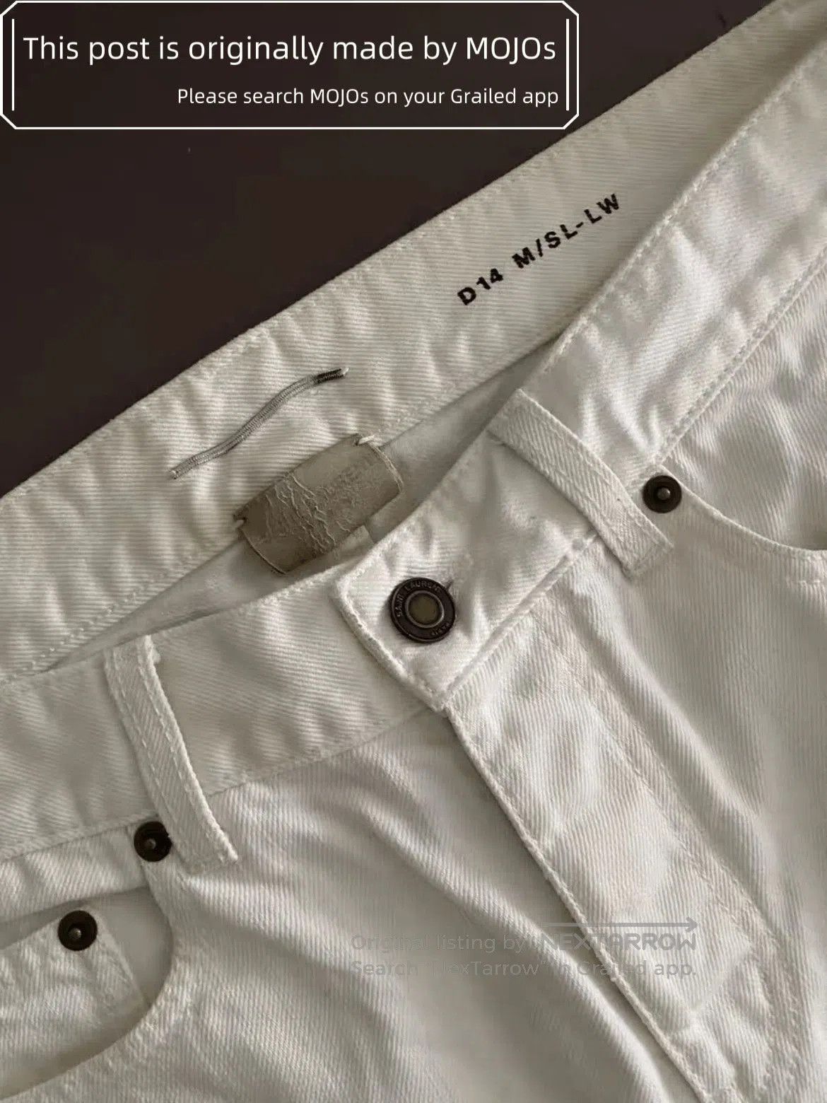 Saint Laurent Paris Sz 32 Saint Laurent Paris 18SS White D14 Logo Stitch Denim. Size US 32 / EU 48 - 2 Thumbnail