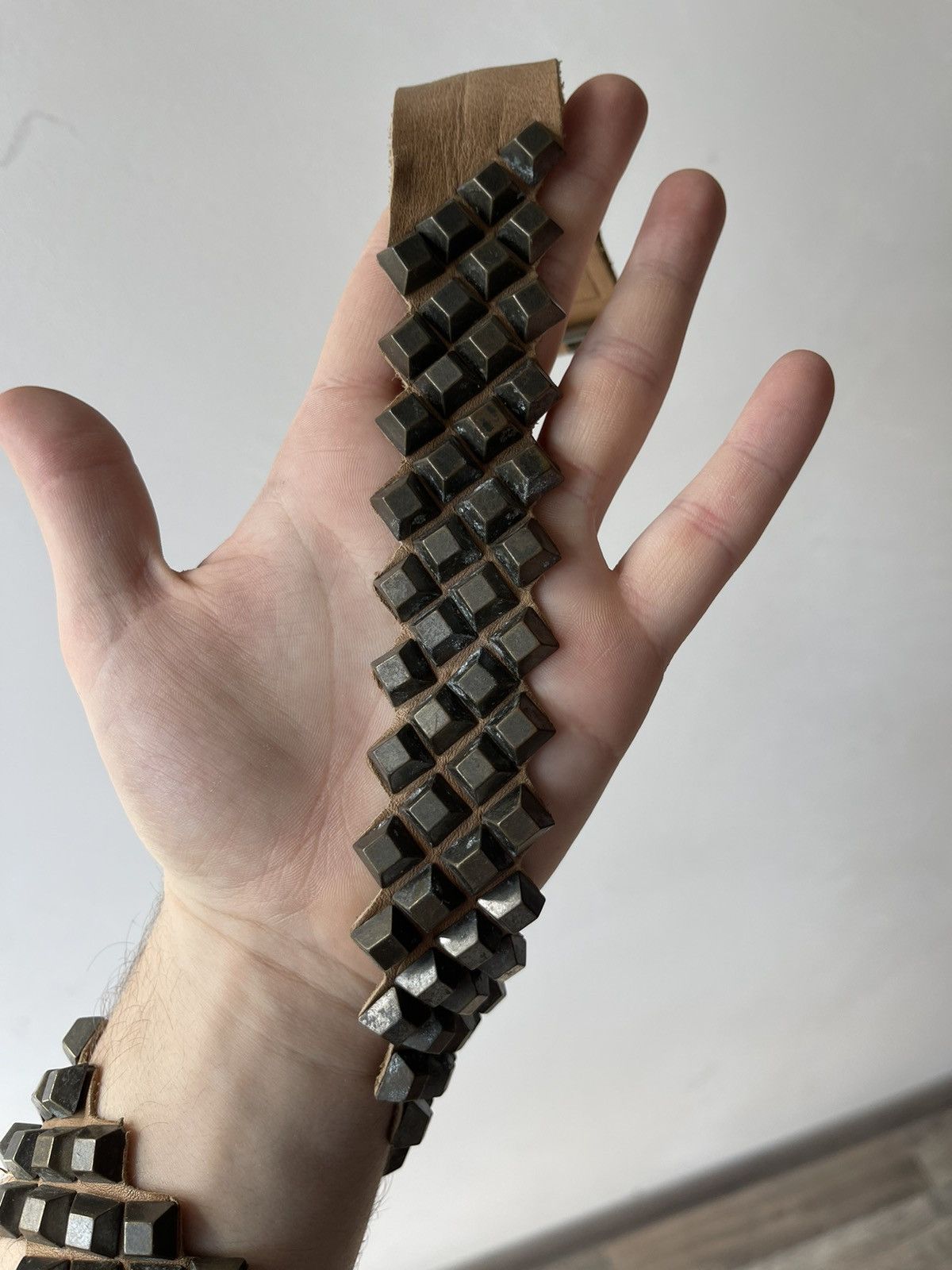 Marithe + Francois Girbaud Marithe Francois Girbaud Archive Mega Studded Leather Belt Size ONE SIZE - 4 Thumbnail