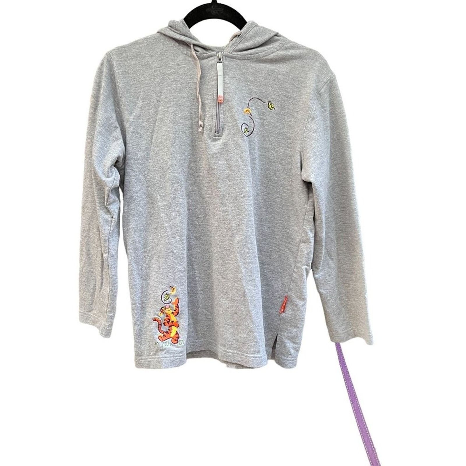 Disney Vintage Y2K Tigger 1/4 Zip Lightweight Grey Sweatshirt Size M / US 6-8 / IT 42-44 - 1 Thumbnail