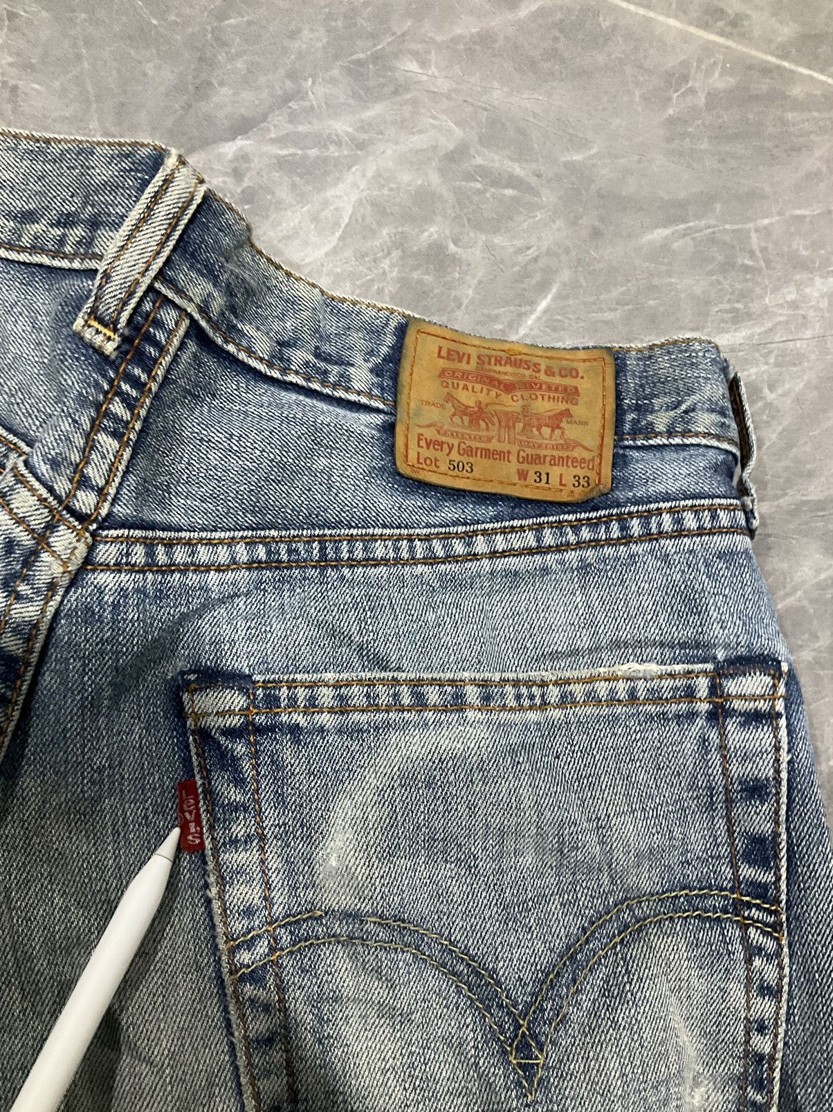 Levi's × Levi's Vintage Clothing × Vintage Vintage Levis 503 Distressed Jeans 359 Size US 31 - 3 Thumbnail