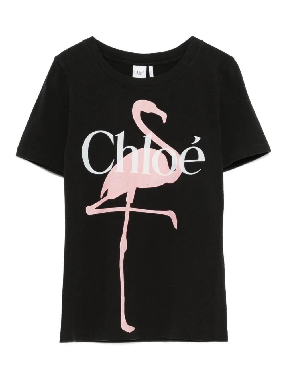 Chloe CLASSIC "FLAMINGO PRINT" T-SHIRT Size XS / US 0-2 / IT 36-38 - 1 Thumbnail
