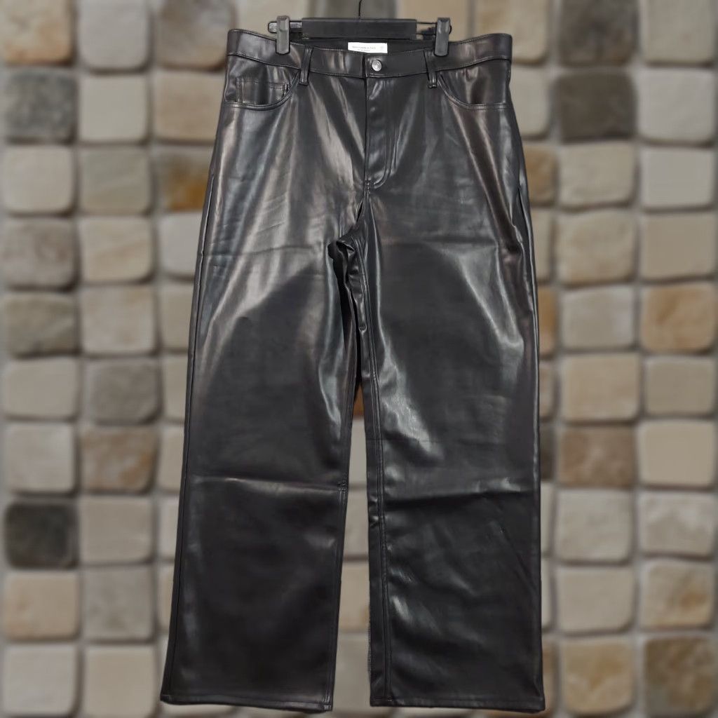 Abercrombie & Fitch Pants Womens 33 Short Black 90s High Rise Faux Leather  Dress Pants Pockets Zip Flat Front - www.fmriolapaz.com.ar