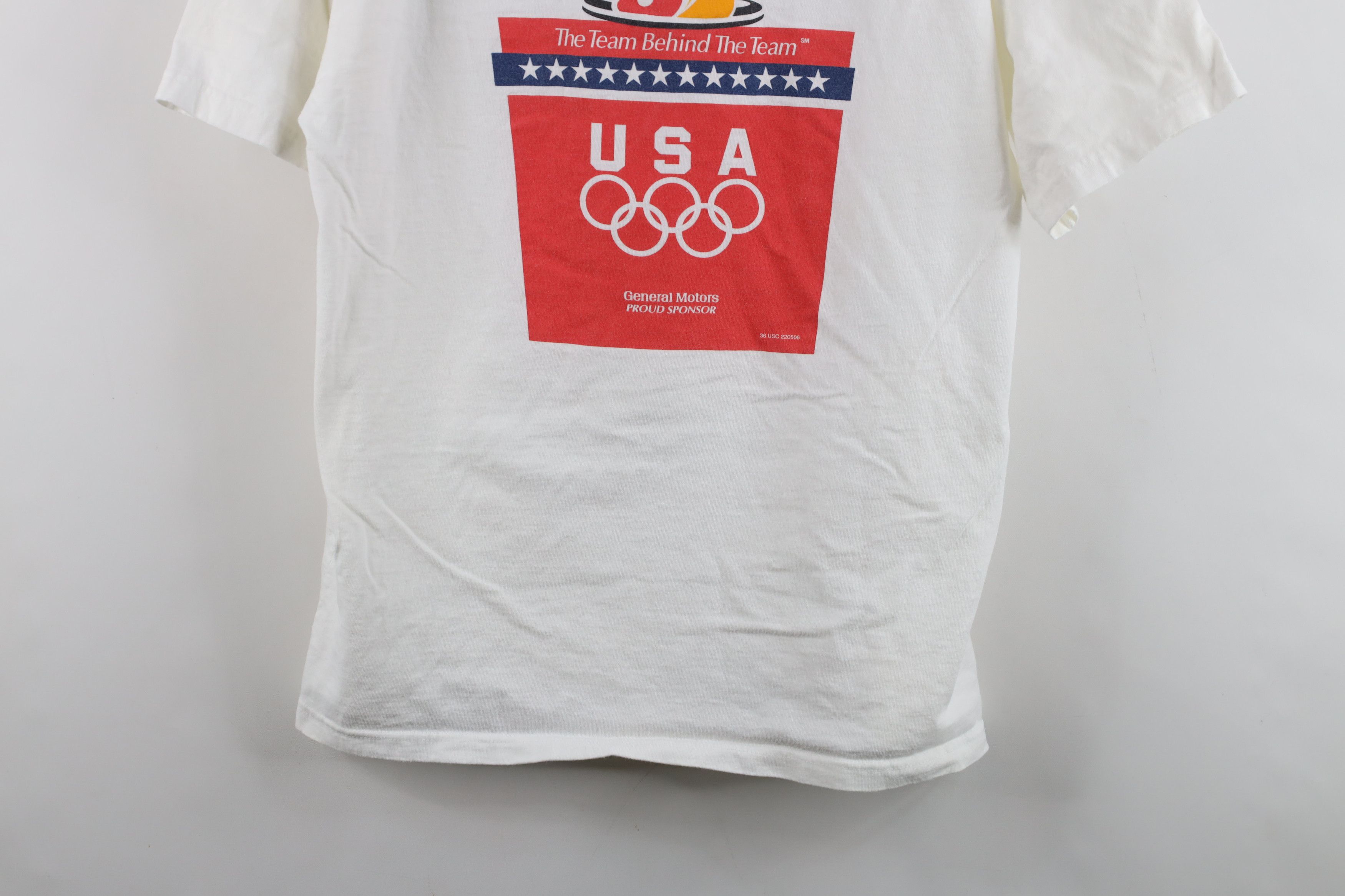 Vintage Vintage 90s Y2K Union Made Motors USA Olympics T-Shirt USA Size US L / EU 52-54 / 3 - 3 Thumbnail