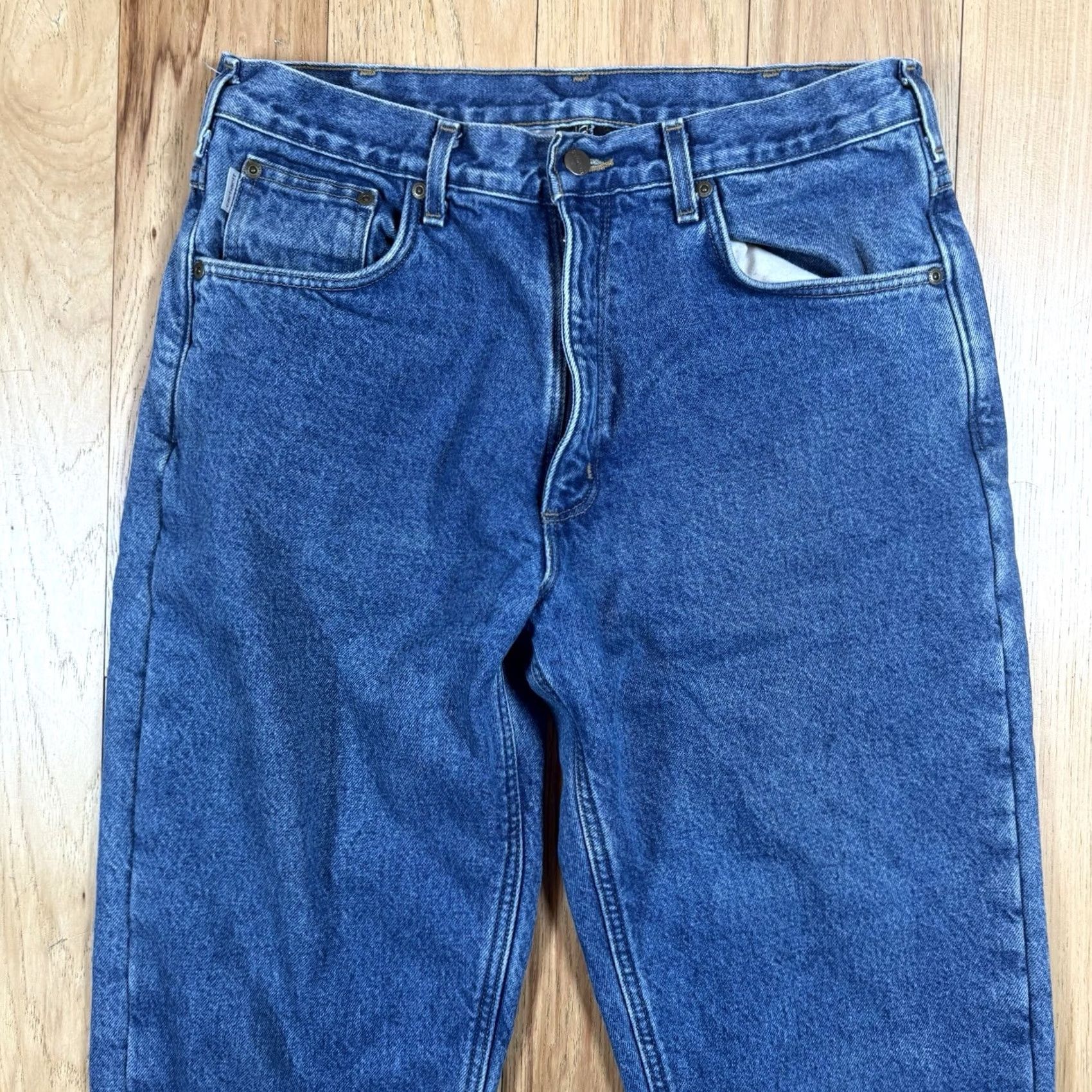 Carhartt VINTAGE Carhartt Jeans Mens 32x30 Blue Straight Relaxed Lined Workwear Pants Size US 32 / EU 48 - 4 Thumbnail