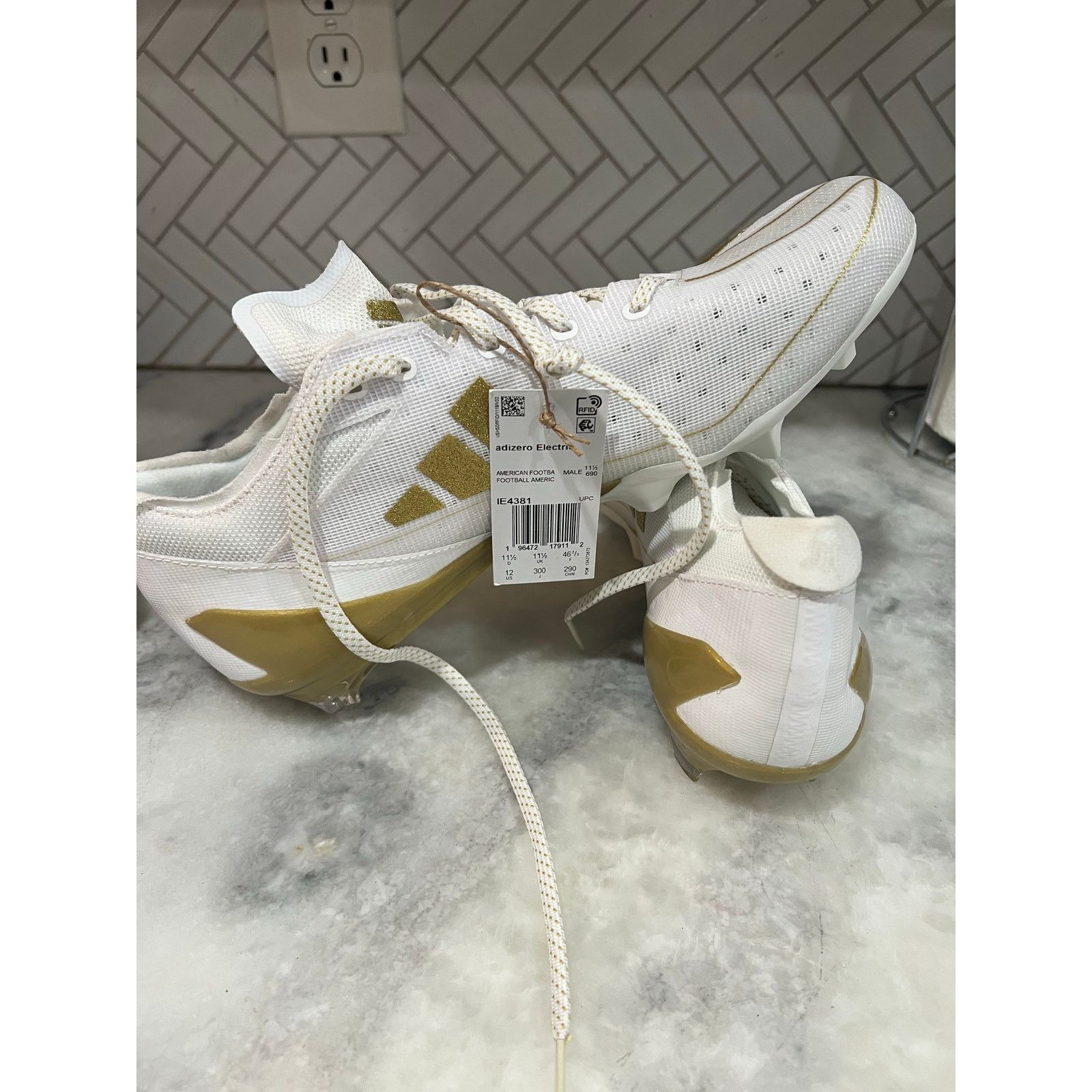 Adidas Adidas Adizero Electric Football Cleats White Gold Men Size US 10.5 / EU 43-44 - 4 Thumbnail