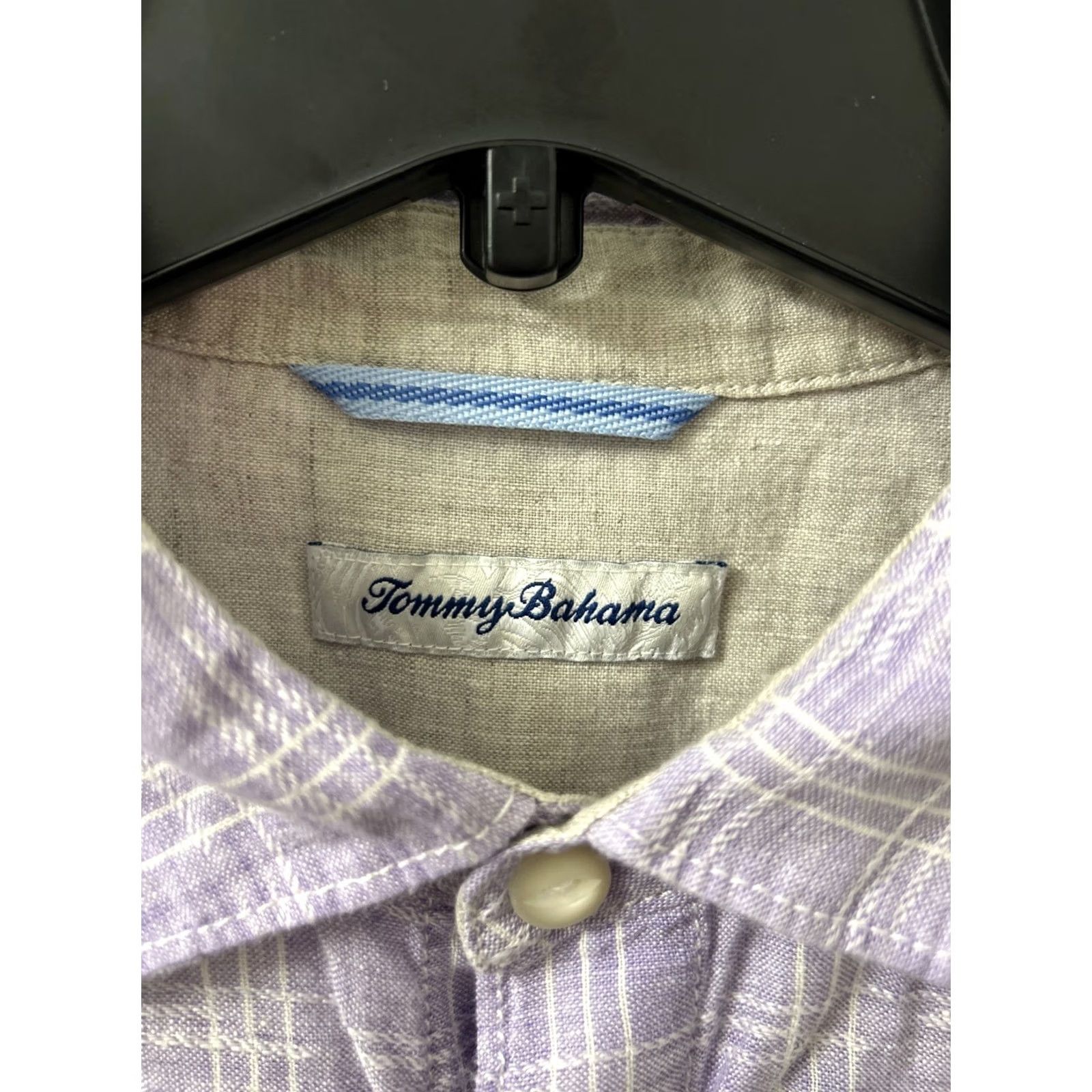 Tommy Bahama Tommy Bahama Shirt Mens Medium Purple Plaid 100% Linen Button-Down Long Sleeve Size US M / EU 48-50 / 2 - 6 Thumbnail