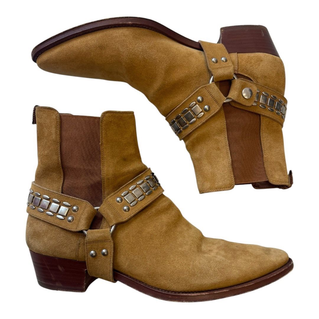 Celine Celine Studded Camargue Boot in Light Brown Suede / Silver Size US 8.5 / EU 41-42 - 1 Thumbnail