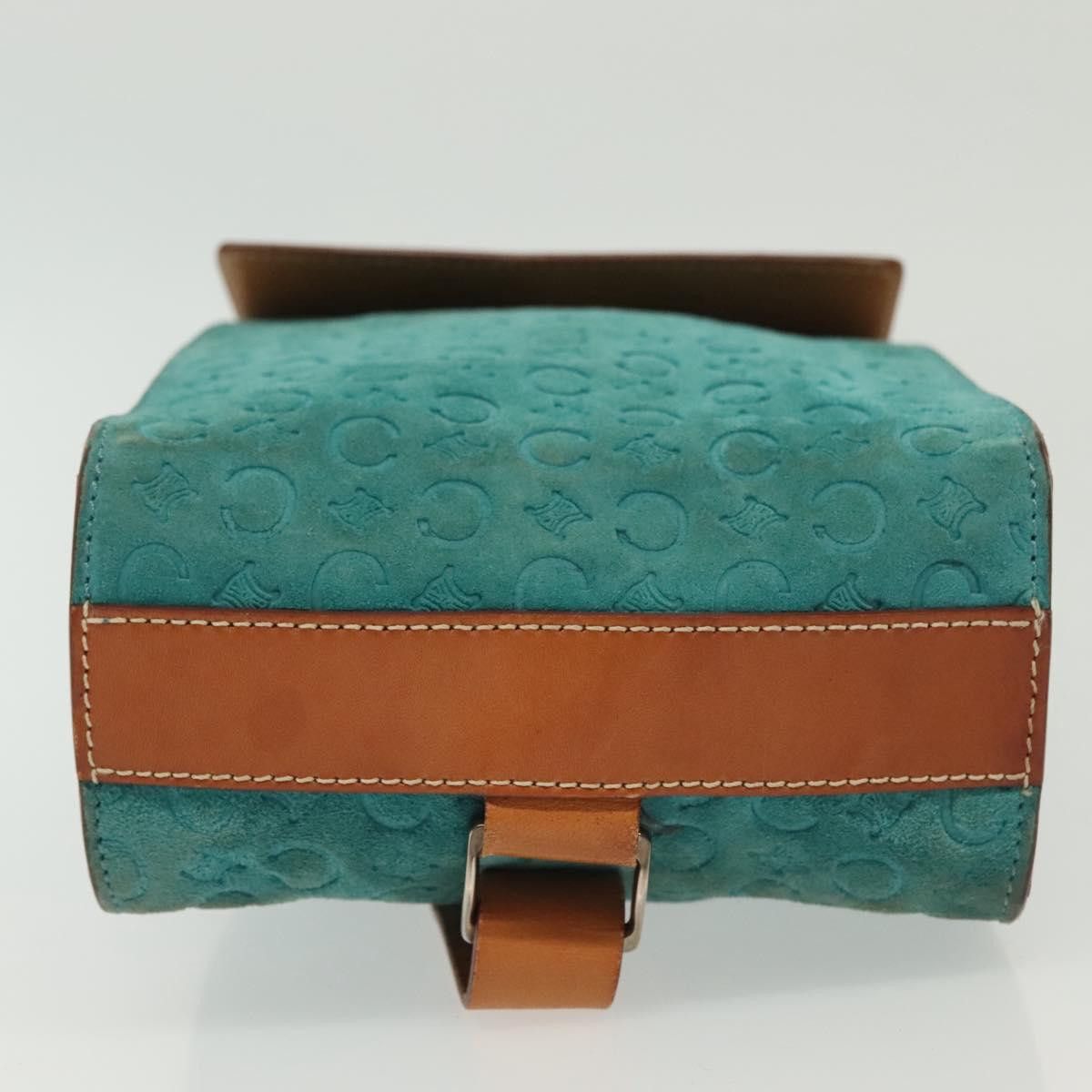 Celine CELINE C Macadam Canvas Shoulder Bag Suede Turquoise Blue Size ONE SIZE - 9 Thumbnail