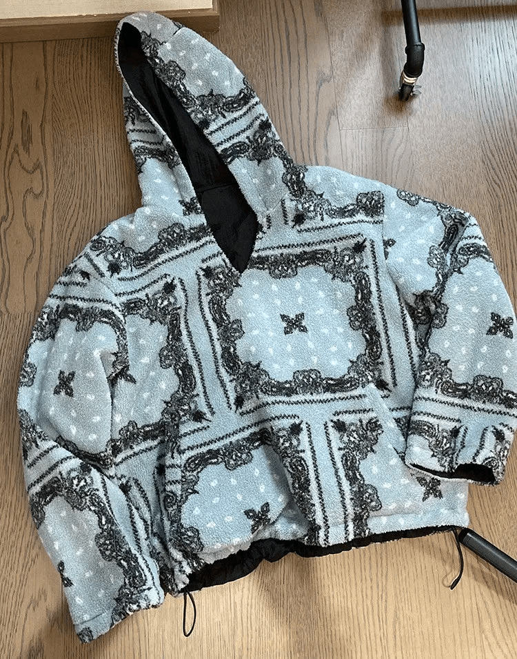 Japanese Brand × Vintage Retro punk paisley reversible fleece hoodie windbreaker Size US M / EU 48-50 / 2 - 6 Thumbnail