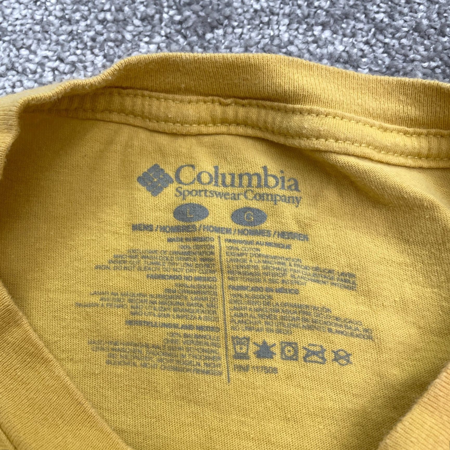 Vintage Columbia Shirt Adult Large Yellow Graphic Cotton Crew Neck Short Sleeve Logo Mens Size US L / EU 52-54 / 3 - 7 Thumbnail