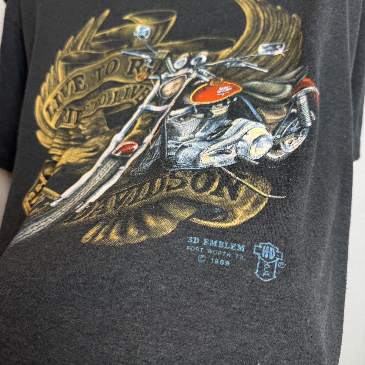 Harley Davidson Vintage Harley Davidson 1980’s 3D Emblem T-shirt Size US L / EU 52-54 / 3 - 3 Thumbnail