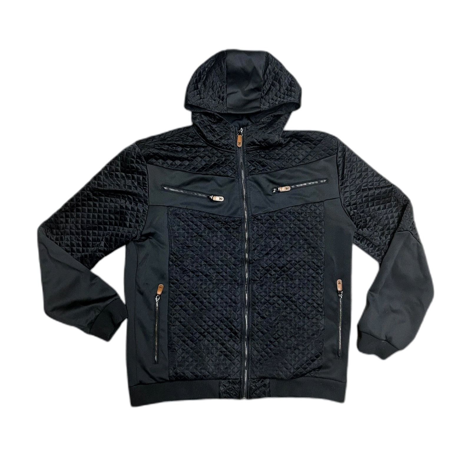 Stacy Adams Stacy Adams Track Jacket Black Quilted Hooded Mens 2XL Size US XXL / EU 58 / 5 - 1 Thumbnail