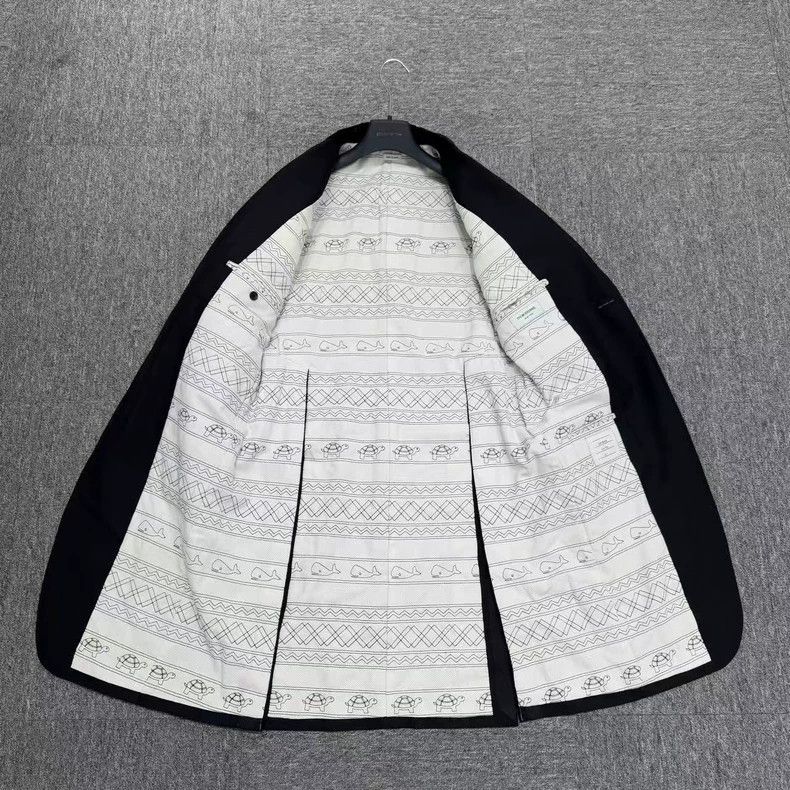 Thom Browne Thom Browne size1 A woolen coat embroidered with a full int Size US S / EU 44-46 / 1 - 3 Thumbnail