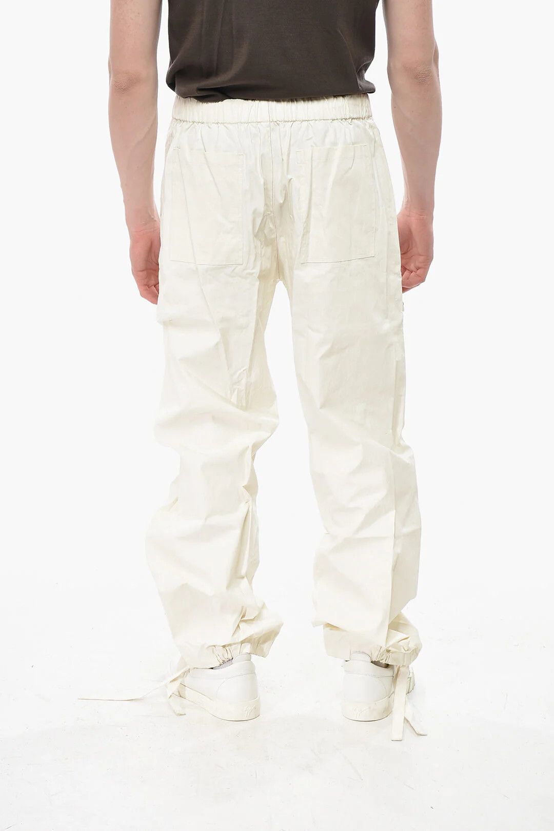 Salvatore Ferragamo og1mm0426 Coated Linen Cargo Pant in Beige Size US 30 / EU 46 - 2 Thumbnail