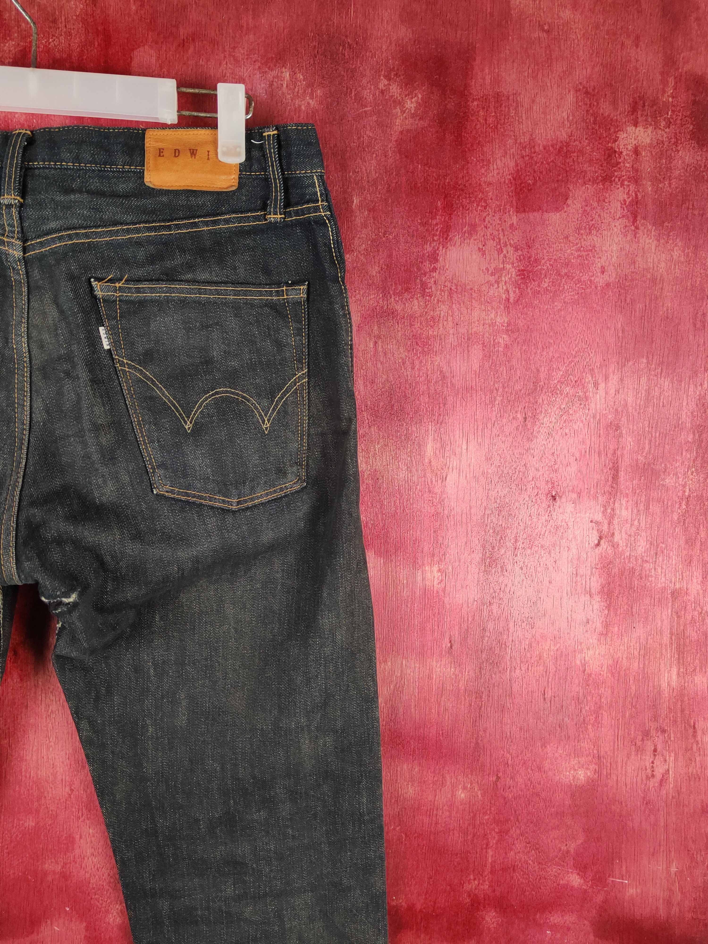 Edwin Edwin Black Distressed Ripped Jeans #S2148 Size US 31 - 13 Thumbnail