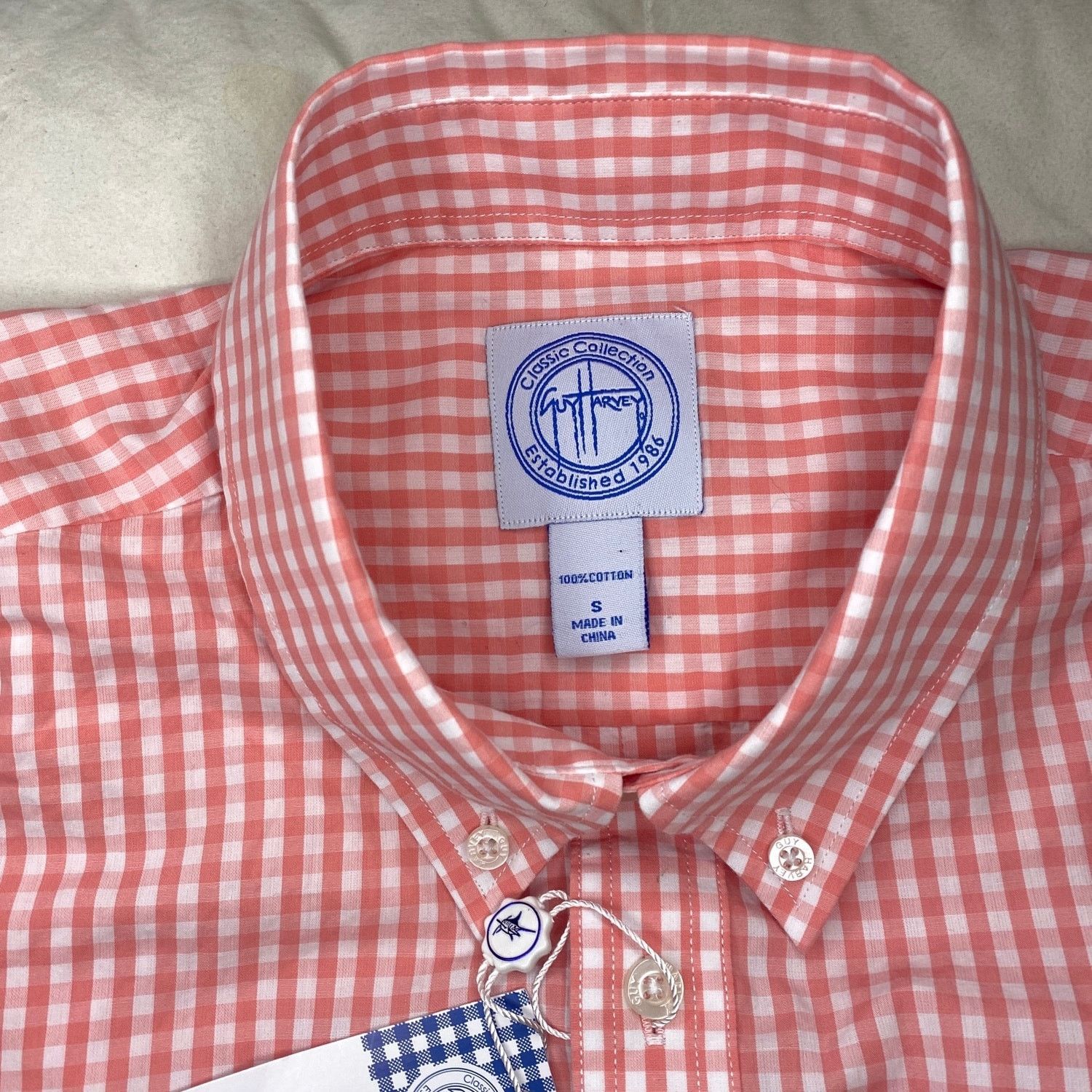 Guy Harvey Guy Harvey Classic Coral Plaid Long Sleeve Shirt men sz S Size US S / EU 44-46 / 1 - 5 Thumbnail
