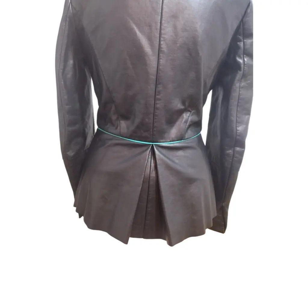 Other ARCHIVAL Vionnet Paris Structured Leather Jacket Peplum Size S / US 4 / IT 40 - 7 Thumbnail