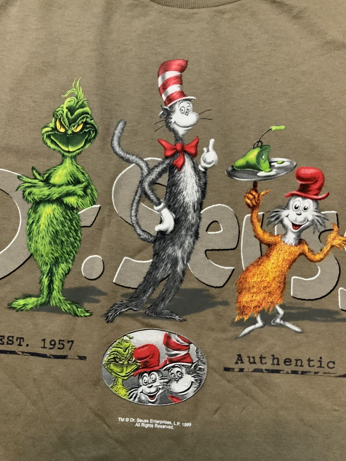 Vintage 1999 Dr. Seuss Wear Cat In The Hat Green Eggs Grinch T-Shirt Size US XL / EU 56 / 4 - 7 Thumbnail