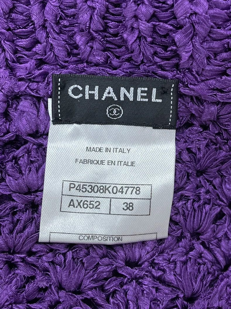 Chanel Chanel Purple hollow knitted top coat Size XS / US 0-2 / IT 36-38 - 3 Thumbnail