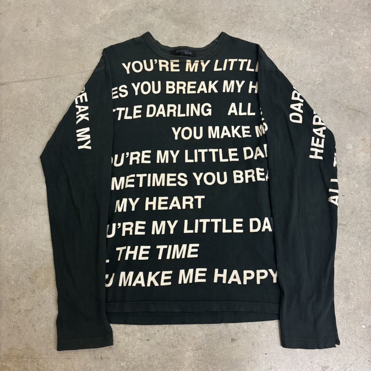 Junya Watanabe SS02 Junya Watanabe 'Break My Heart' Poem