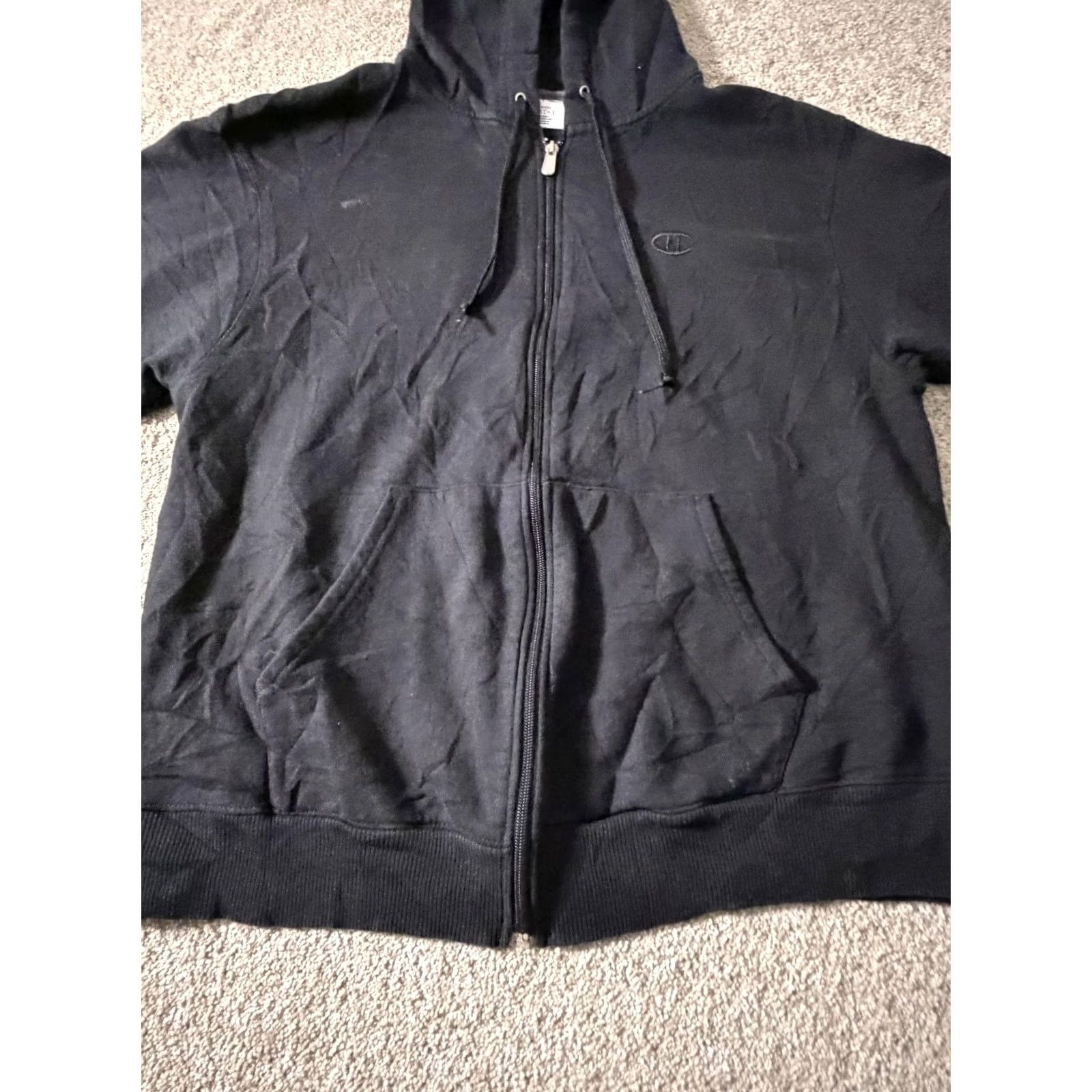 Champion Champion Hoodie Mens M Black Full Zip Eco Authentic Fleece Logo Sweatshirt Size US M / EU 48-50 / 2 - 3 Thumbnail