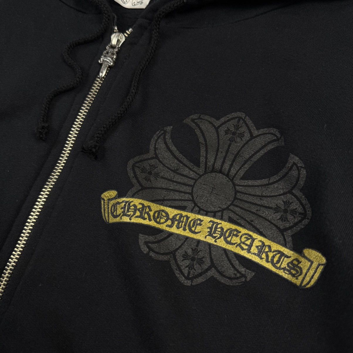 Chrome Hearts Chrome Hearts Vintage Gold Horseshoe Cross Black Zip Hoodie Size US XL / EU 56 / 4 - 4 Thumbnail