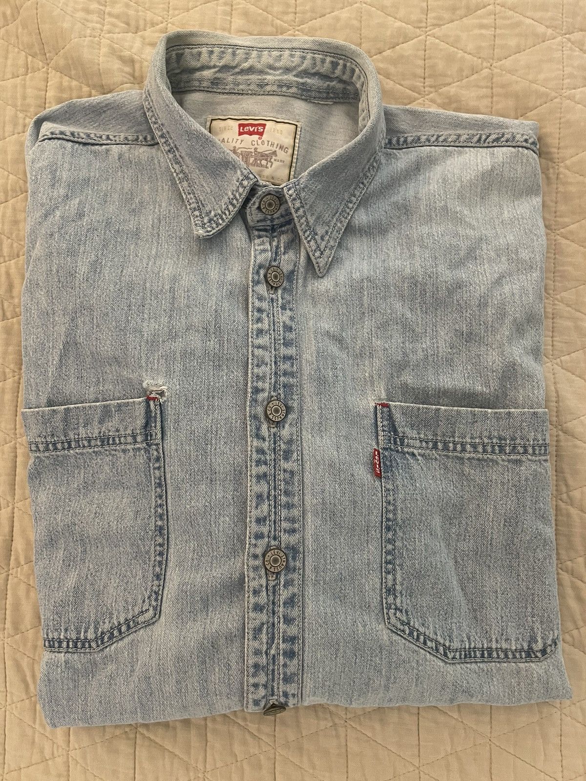 Levi's Vintage Clothing Denim Patch Pocket Chores Shirt Size US L / EU 52-54 / 3 - 1 Thumbnail